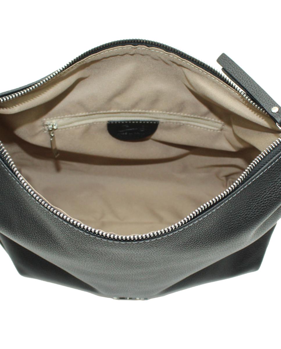 Mala Hobo Grande com Nós e Fecho de Correr Preto-4
