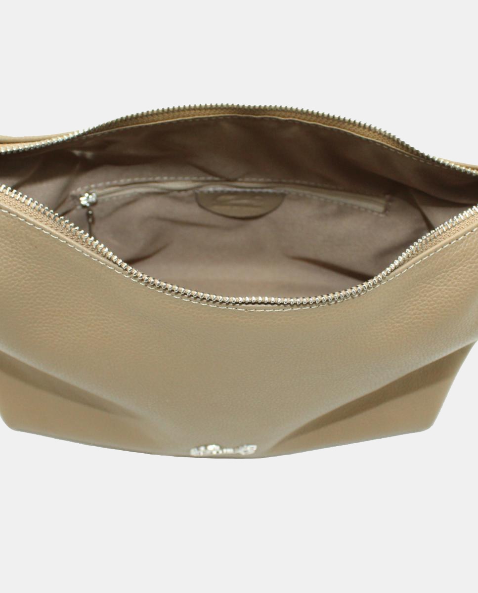 Mala Hobo com Nós, Fecho de Correr e Alça de Tiracolo Castanho-claro-4