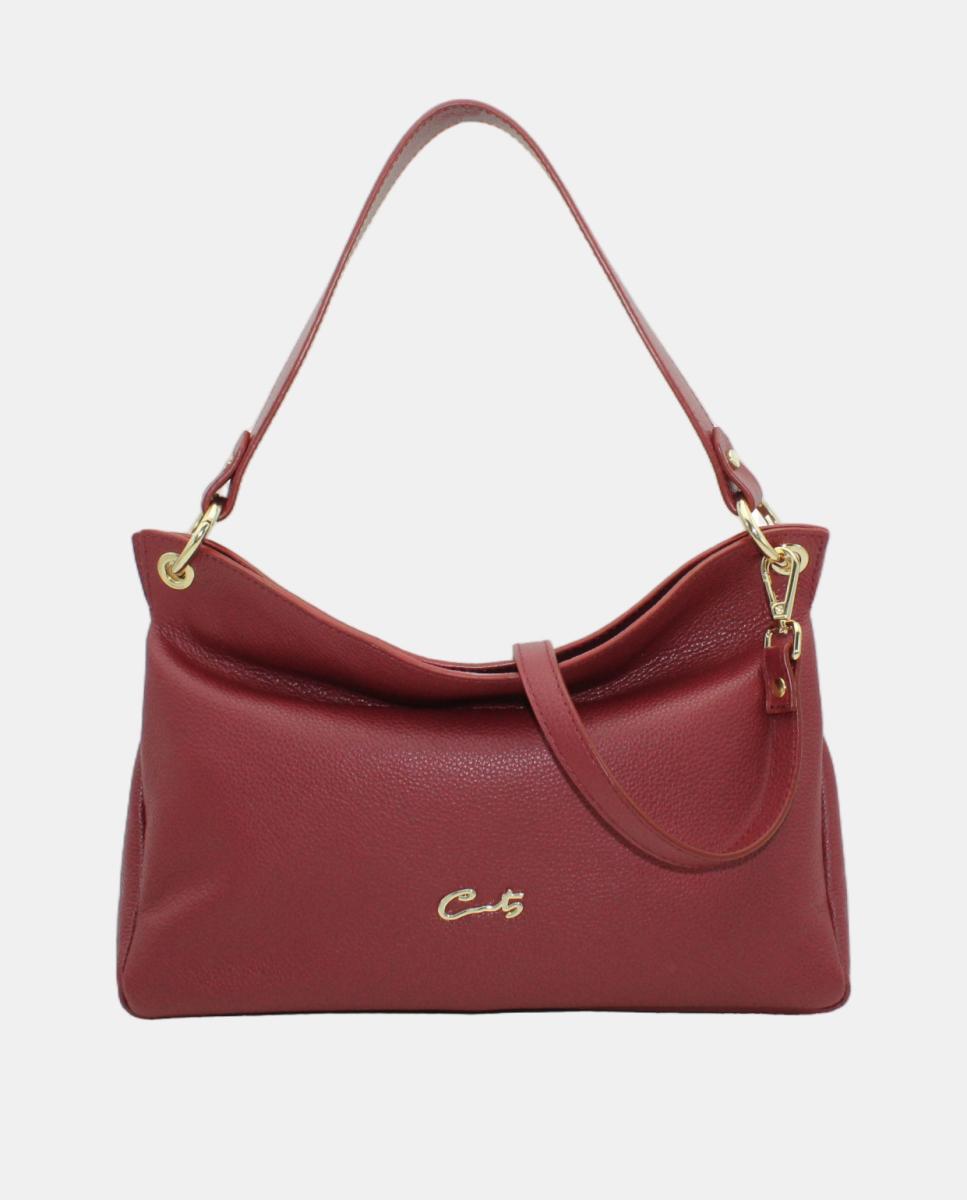 Imagem 0 de Mala Hobo em Pele Rustic com Fecho de Correr e Alça de Tiracolo