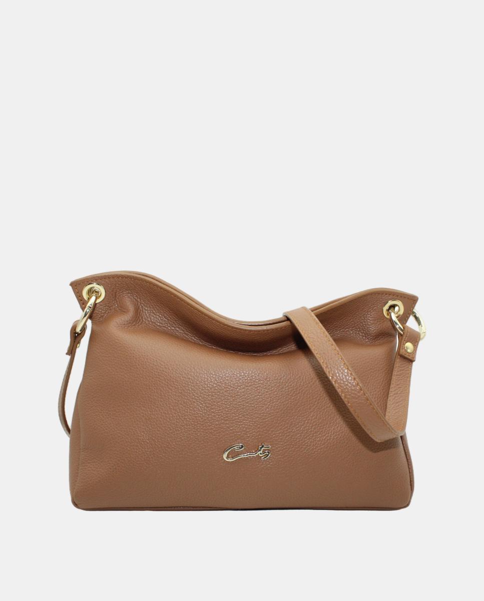 Imagem 0 de Mala Crossbody em Pele Rustic com Fecho de Correr