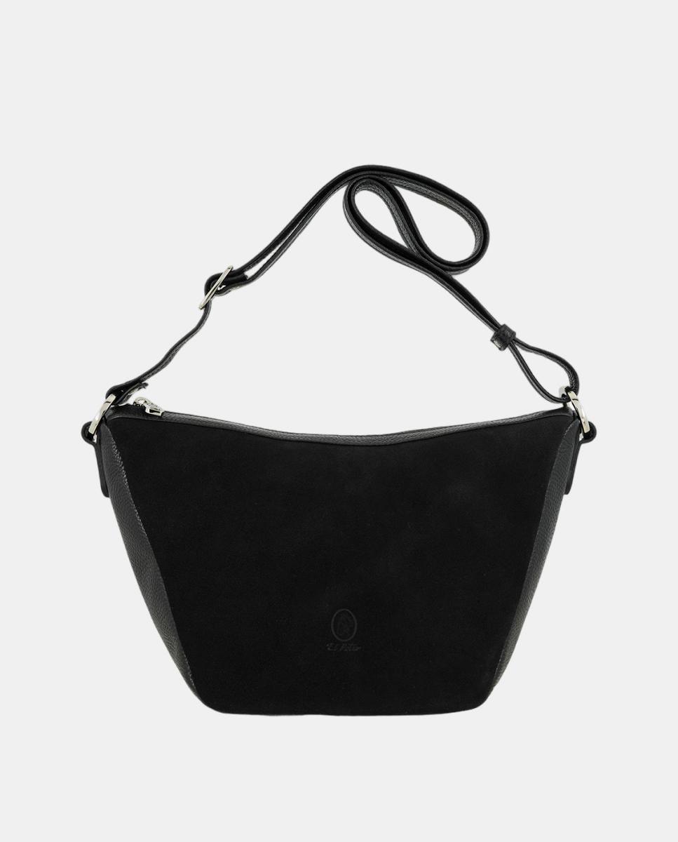 Bolso góndola de piel con bandolera regulable - El Potro - Negro Negro-1
