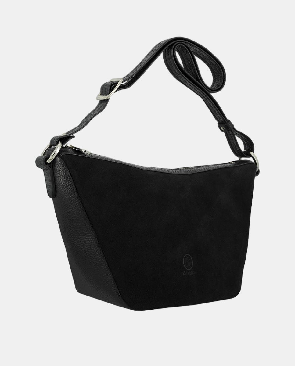 Bolso góndola de piel con bandolera regulable - El Potro - Negro Negro-2