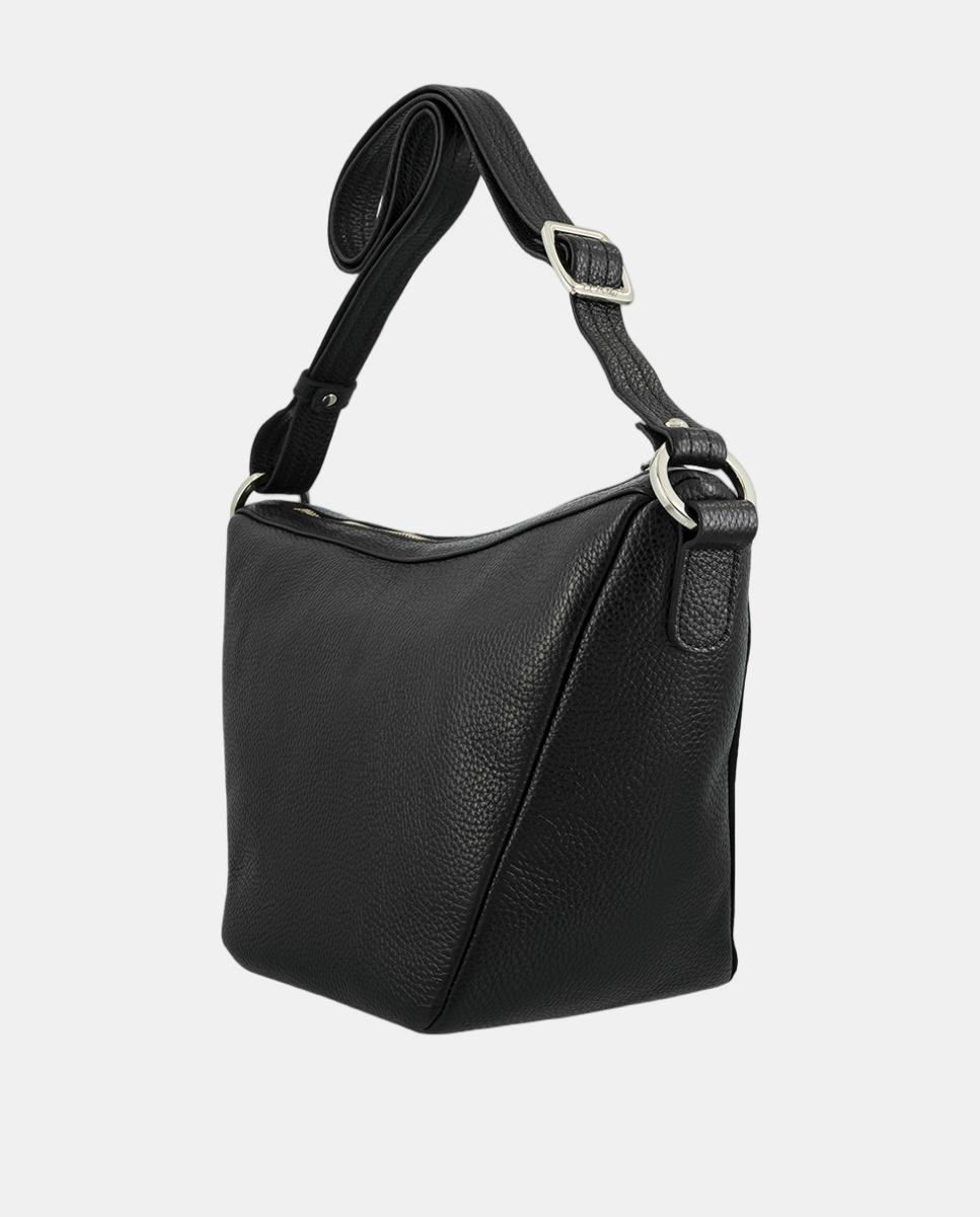 Bolso góndola de piel con bandolera regulable - El Potro - Negro Negro-3