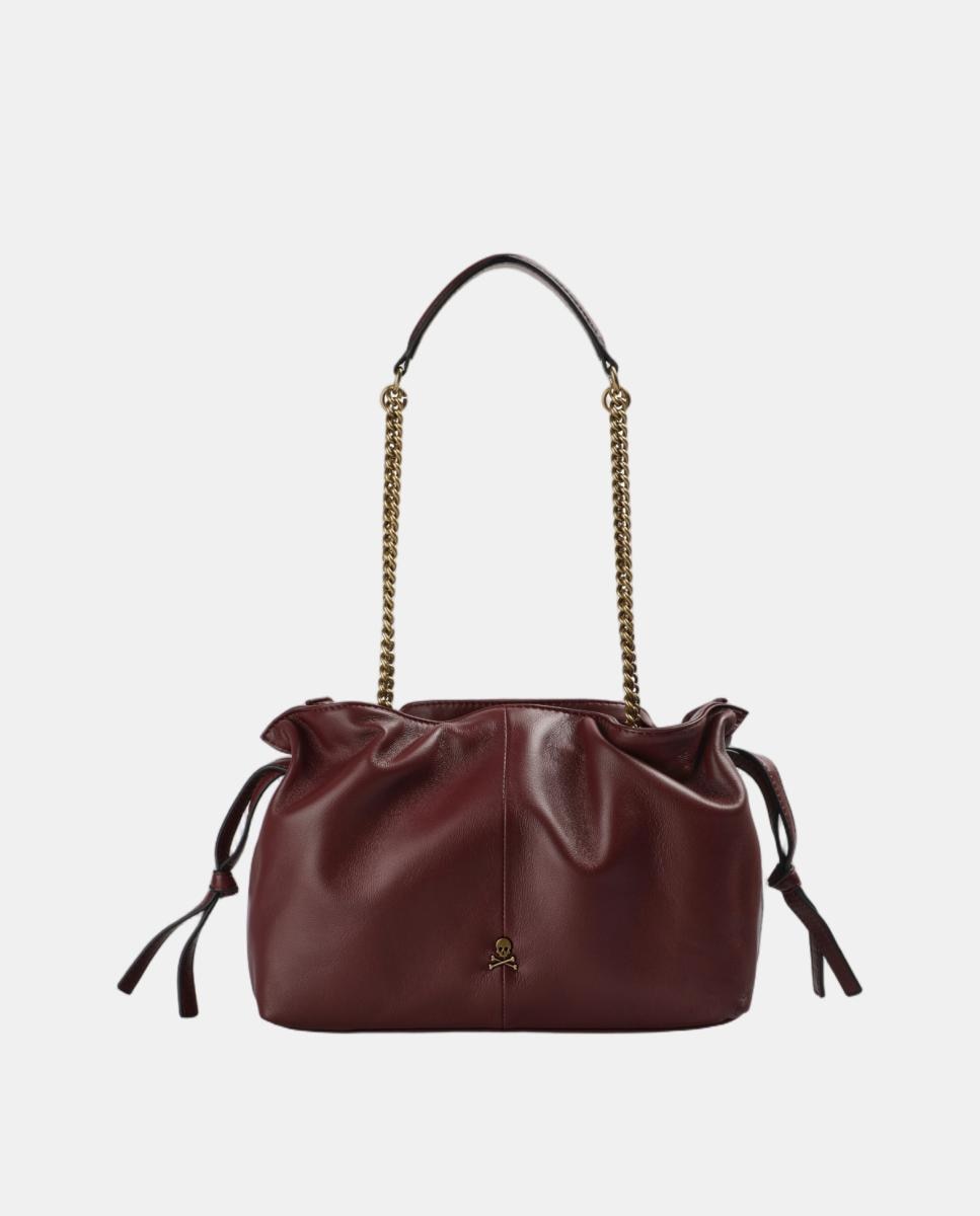 Bolso de hombro de piel - Scalpers - Granate Granate-1