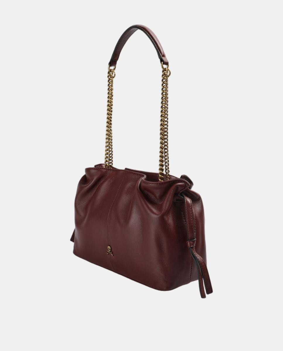 Bolso de hombro de piel - Scalpers - Granate Granate-3
