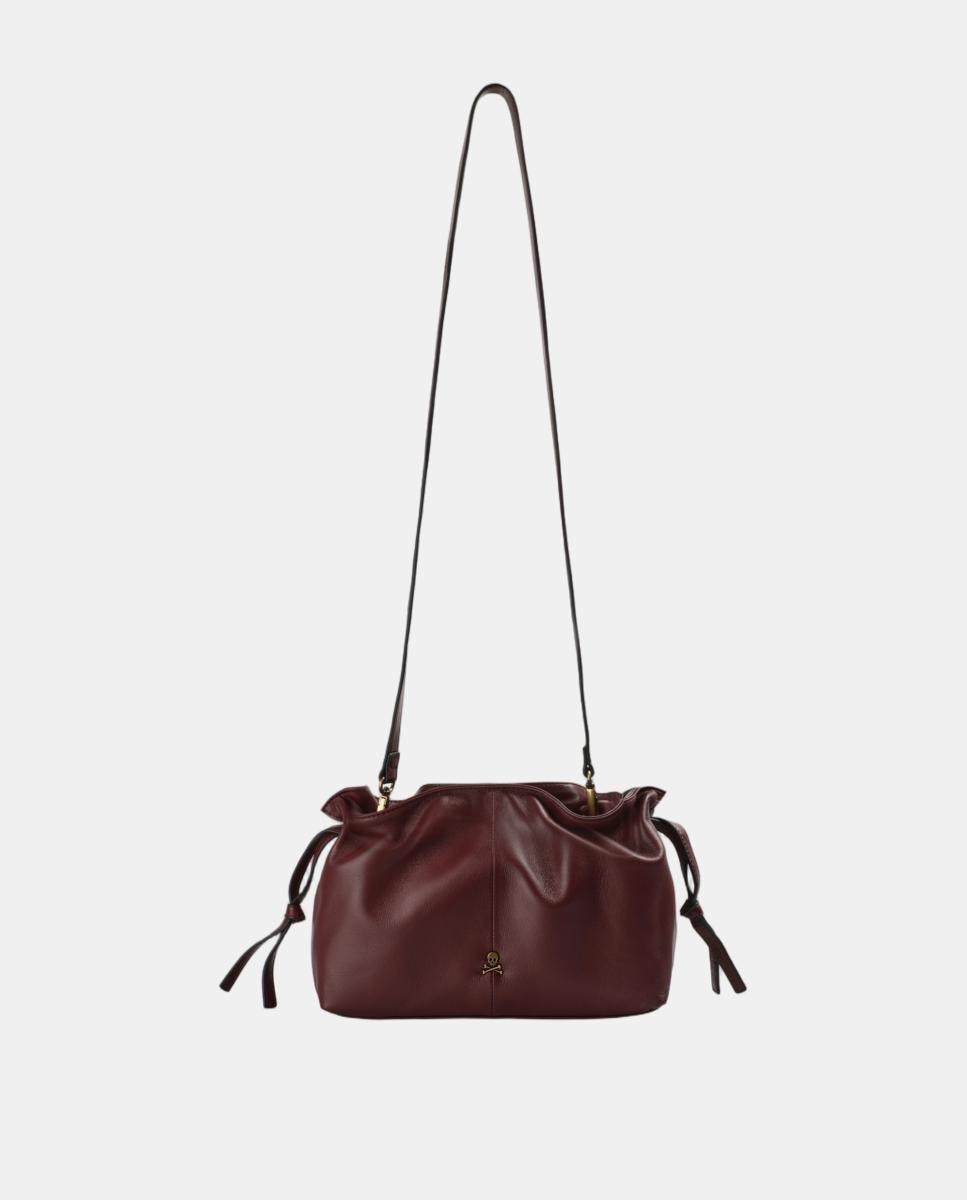 Bolso de hombro de piel - Scalpers - Granate Granate-4