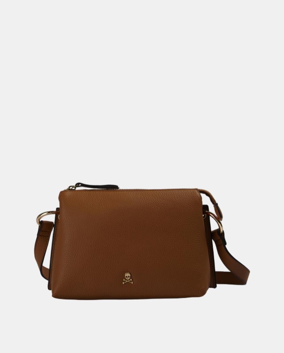 Bandolera de piel - Scalpers - Marrón Suave Marrón Suave-4