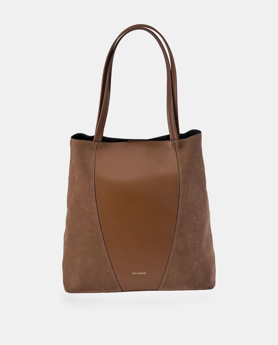 Imagem 0 de Mala Shopper em Pele e Croute com Alça Dupla