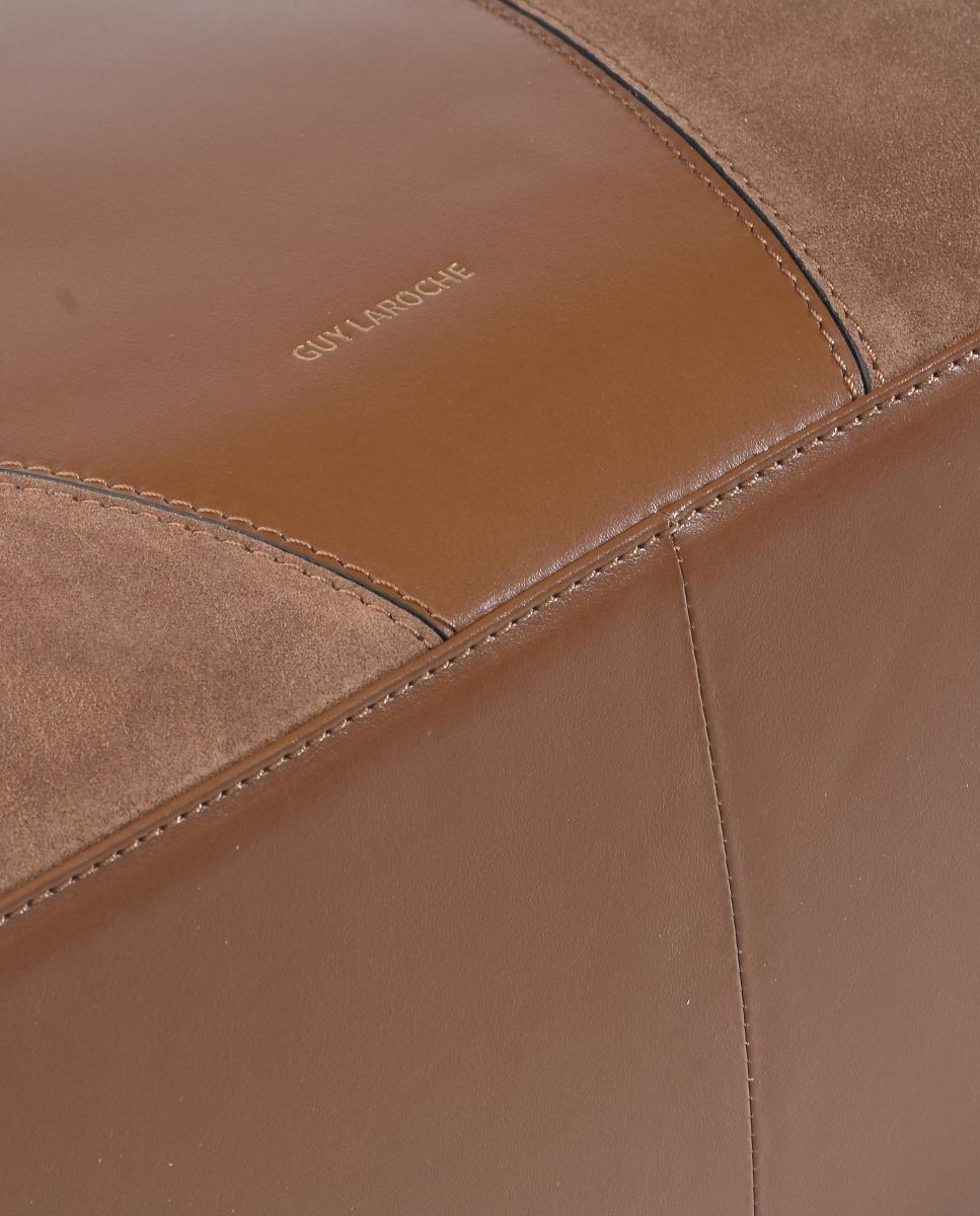 Mala Shopper em Pele e Croute com Alça Dupla Couro-4
