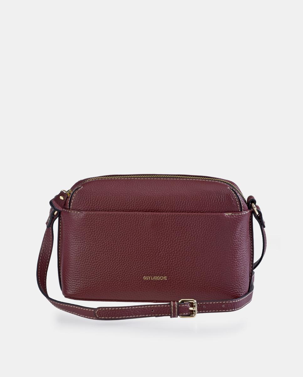 Imagem 0 de Mala Crossbody em Pele com Bolso à Frente