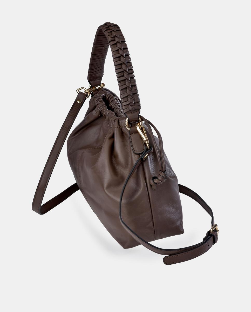 Bolso bucket Guy Laroche en piel con cierre magnético y cordón - Marrón chocolate Marrón chocolate-3