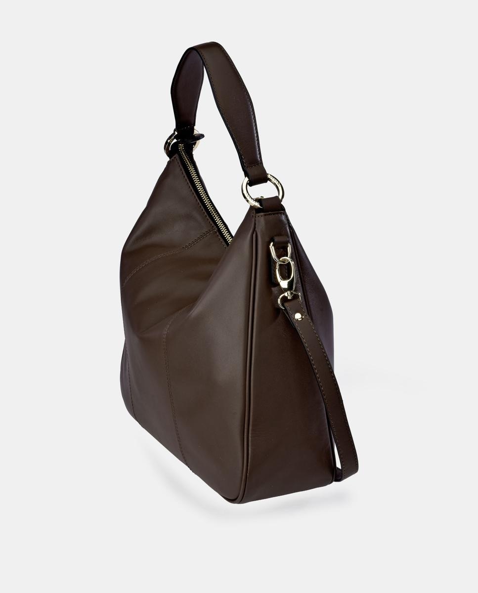 Bolso hobo Guy Laroche en piel con bandolera - Marrón chocolate Marrón chocolate-3