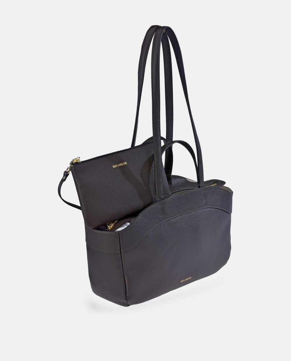 Imagen 2 de Bolso carryall Guy Laroche con dobles asas y bolsito interior - Marrón Marrón