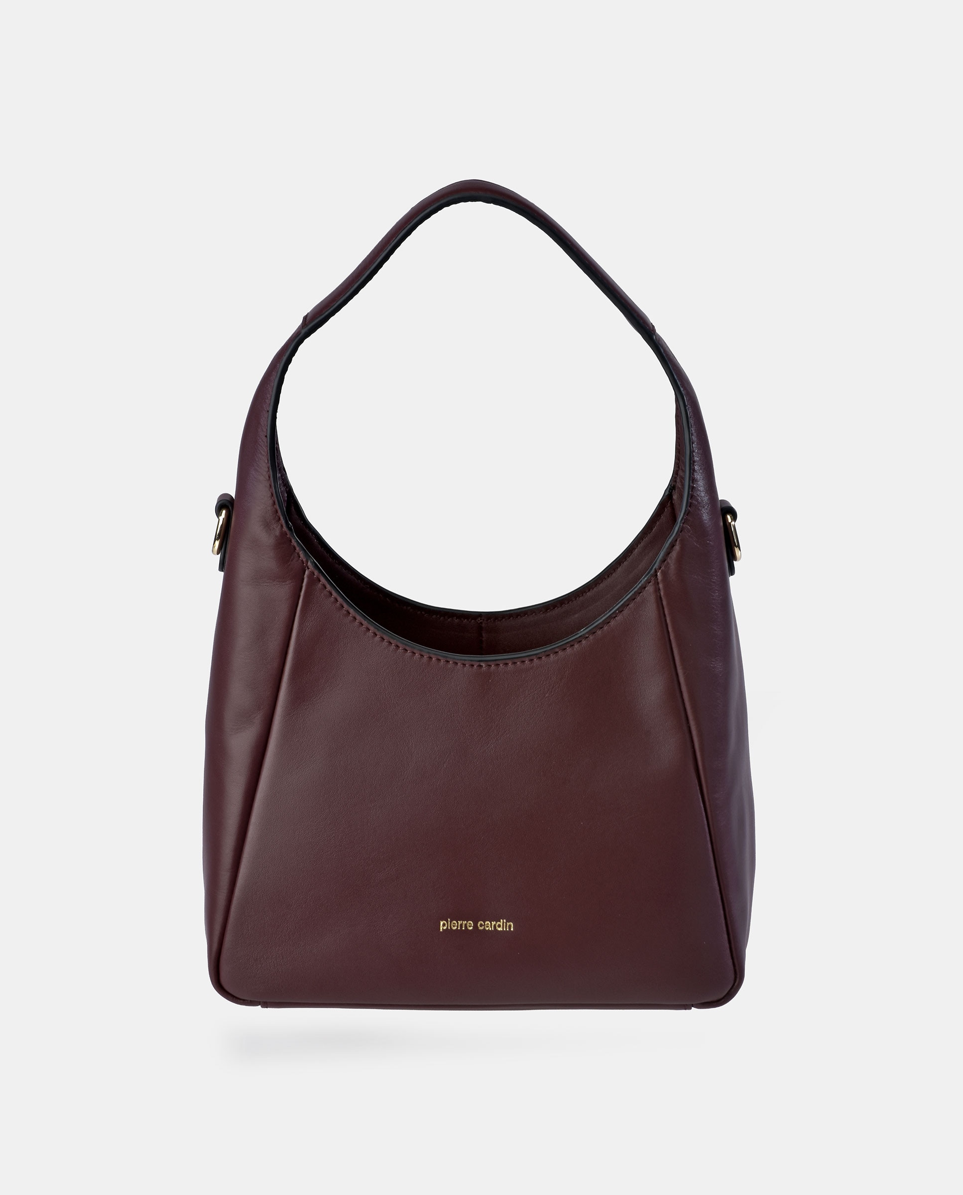 Bolso bobo Pierre Cardin en piel con asa y bandolera - Rojo oscuro Rojo oscuro-1