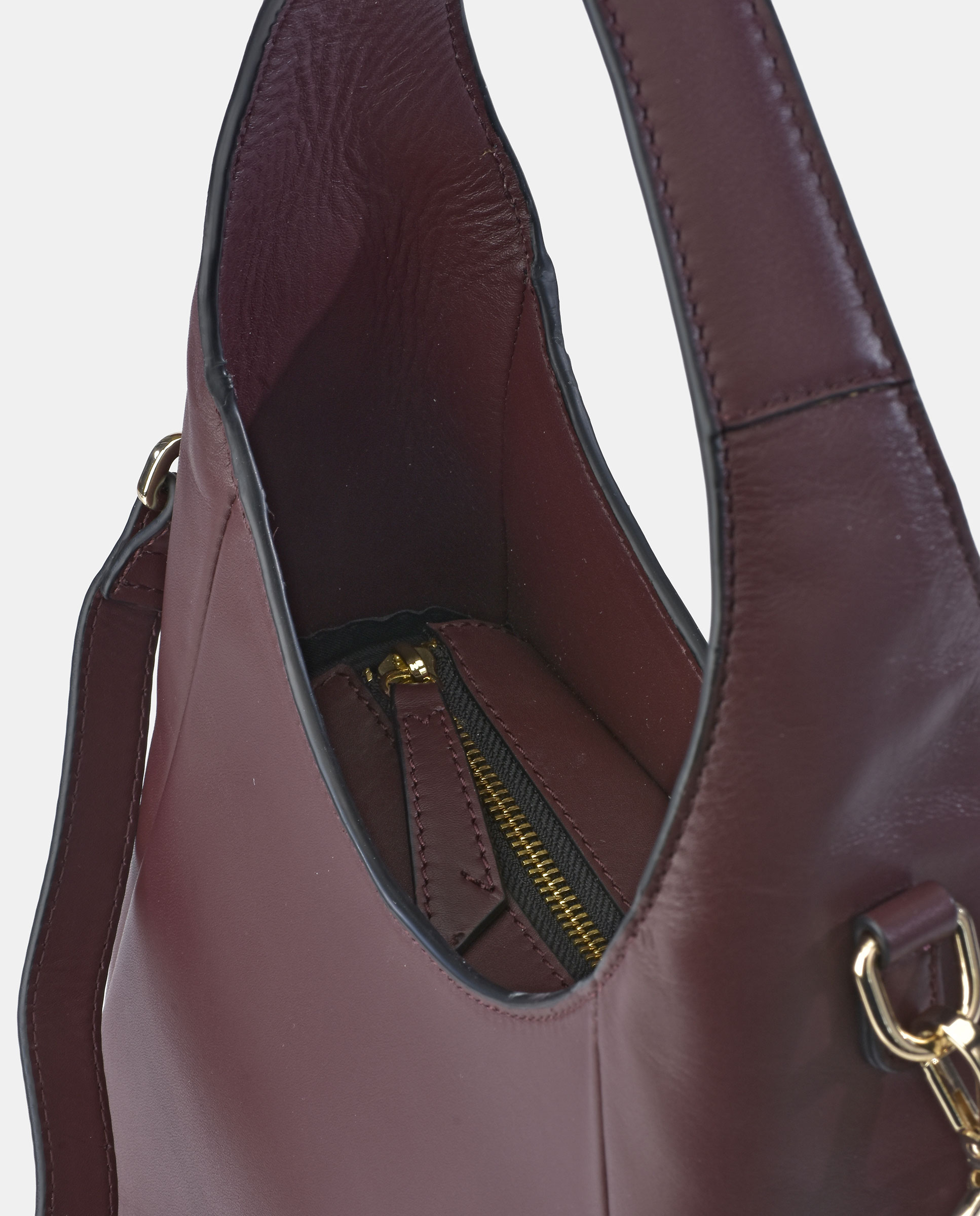 Bolso bobo Pierre Cardin en piel con asa y bandolera - Rojo oscuro Rojo oscuro-3