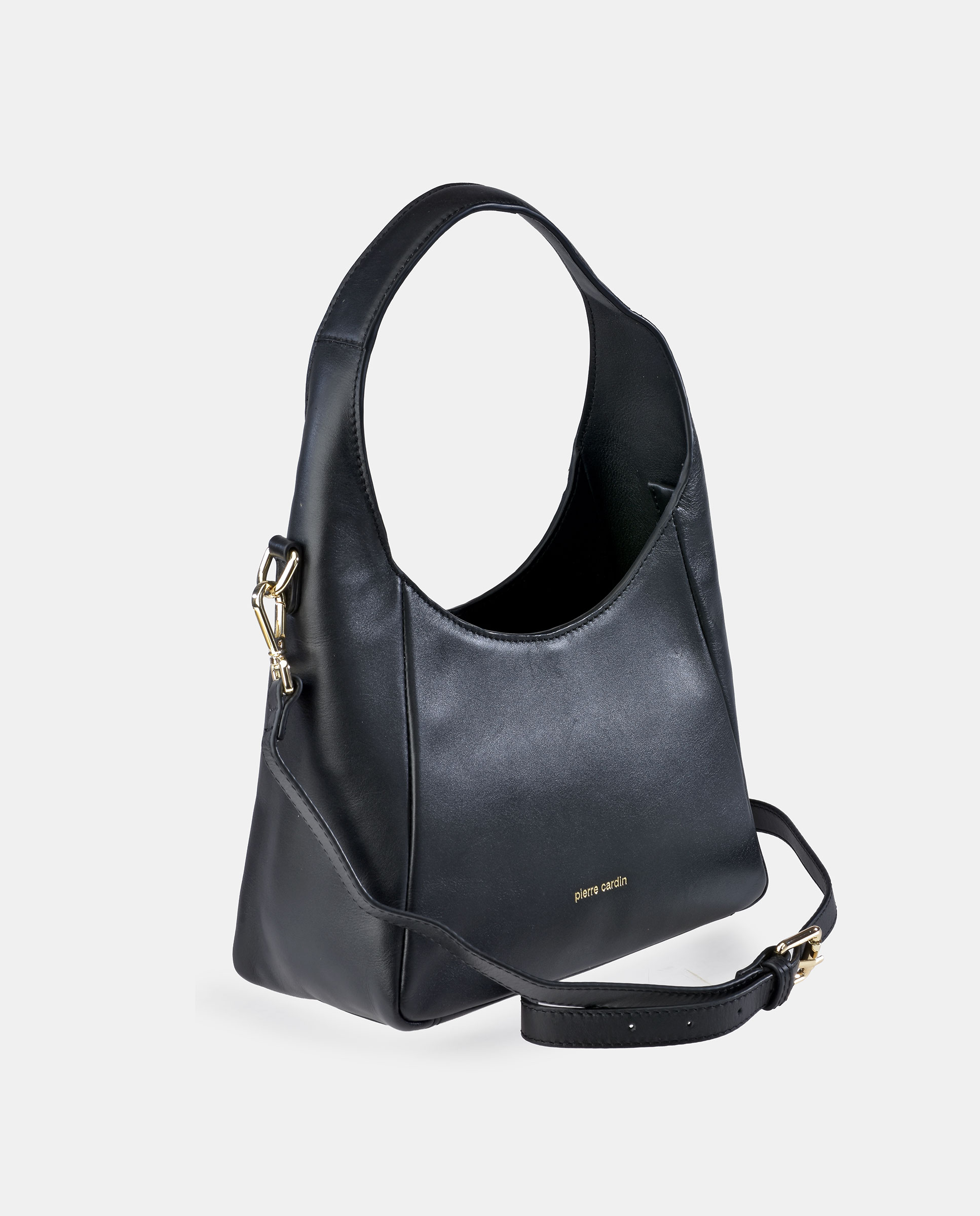 Bolso bobo Pierre Cardin en piel con asa y bandolera - Negro Negro-2