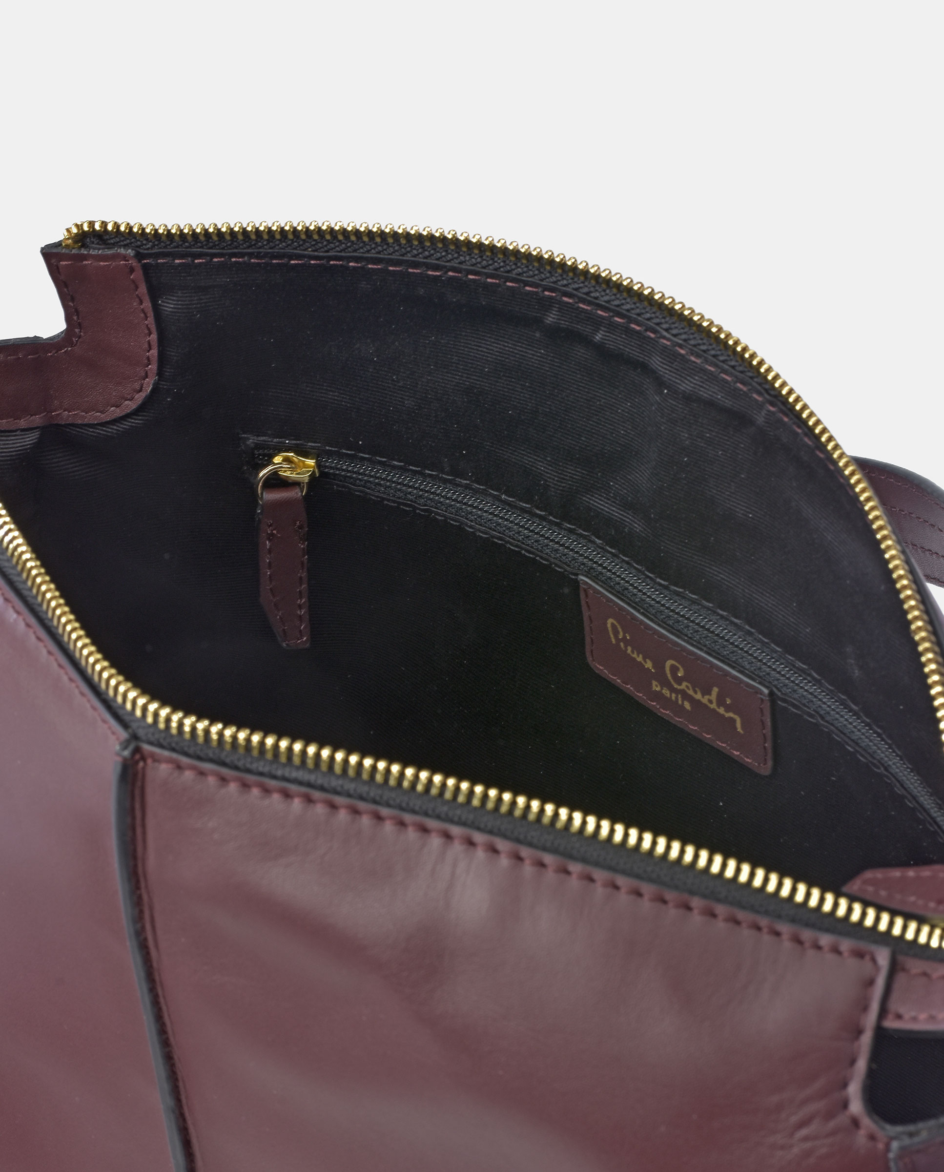 Mala Hobo em Pele com Alça de Ombro Vermelho-escuro-4