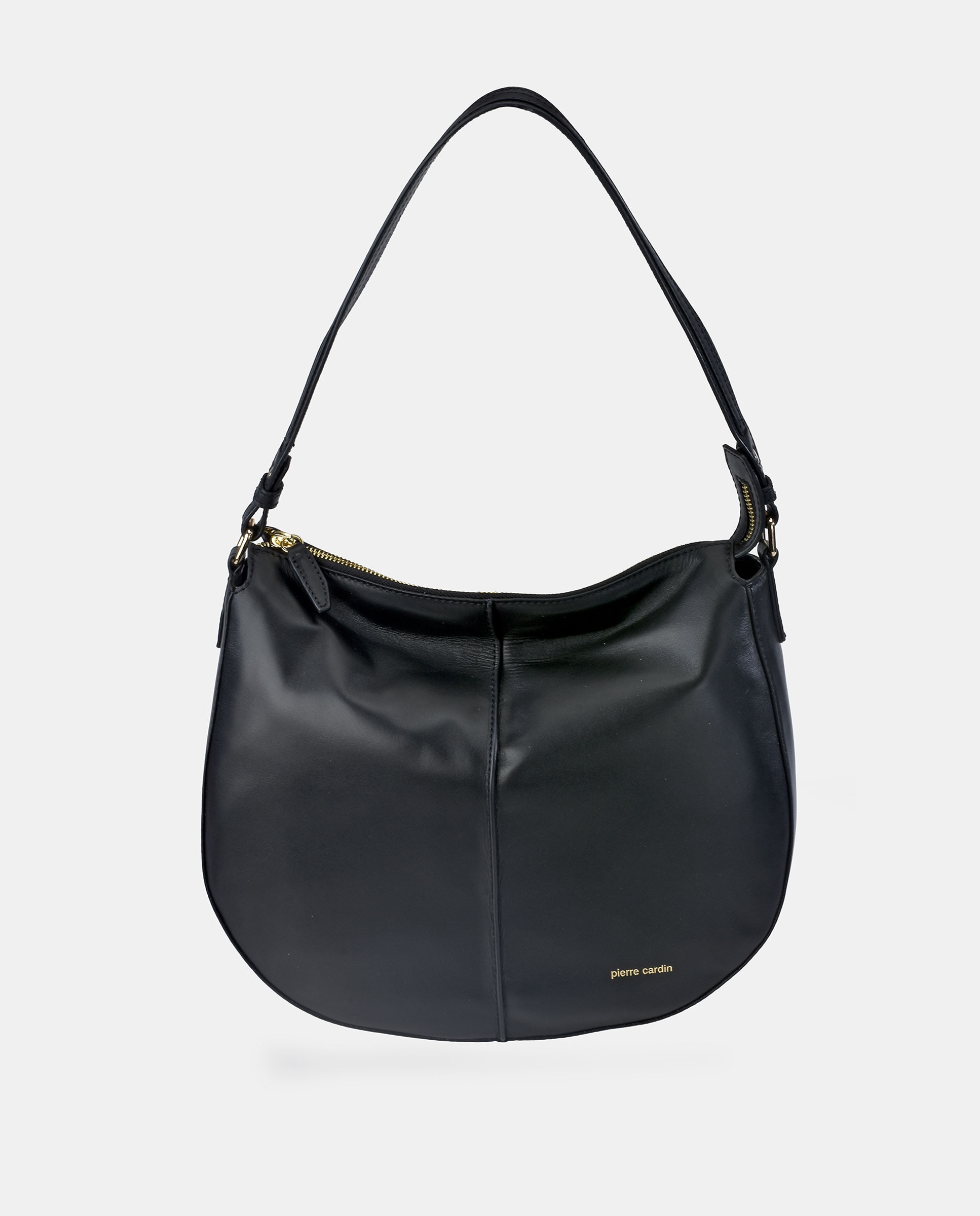 Bolso hobo Pierre Cardin en piel con asa de hombro - Negro Negro-1