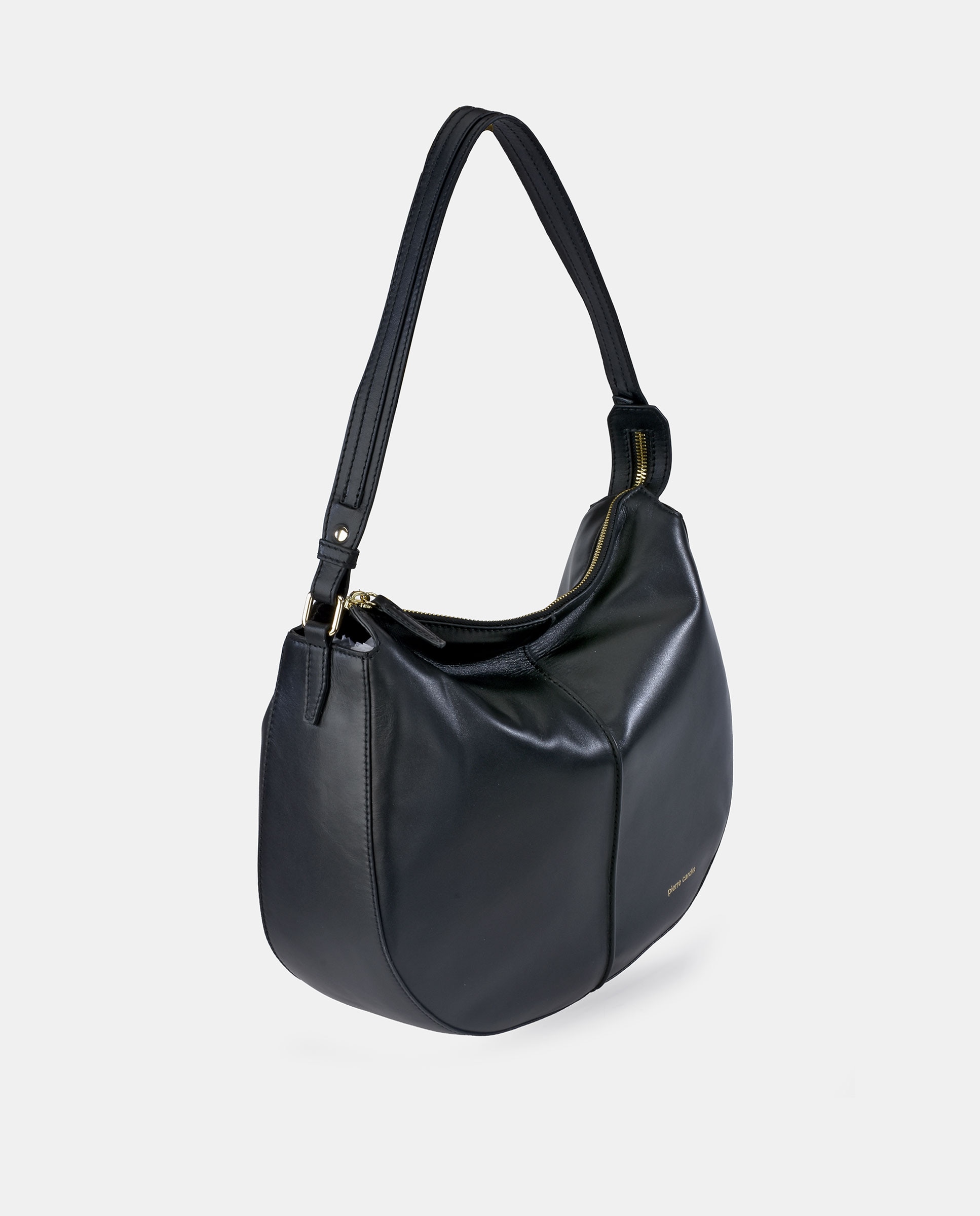 Bolso hobo Pierre Cardin en piel con asa de hombro - Negro Negro-2