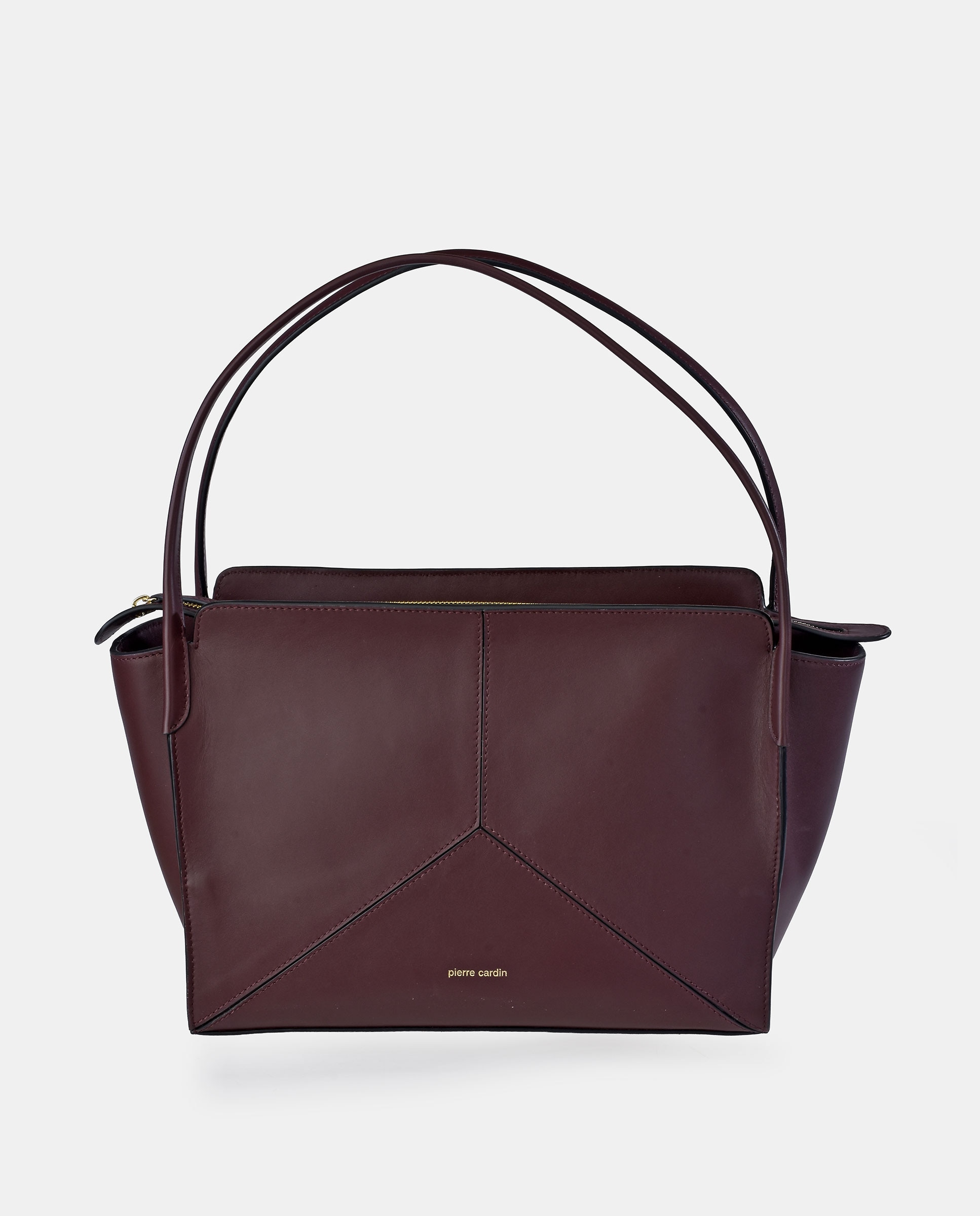 Bolso carryall en piel de Pierre Cardin con doble asa larga - Rojo oscuro Rojo oscuro-1