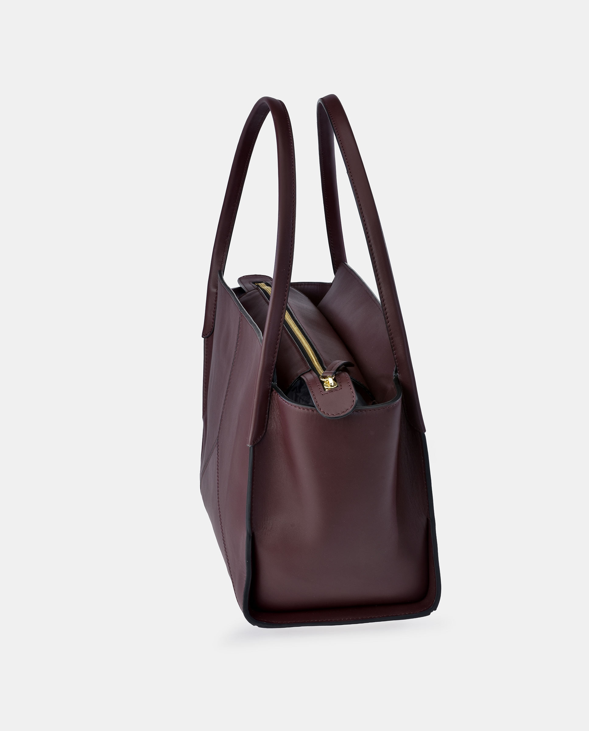 Bolso carryall en piel de Pierre Cardin con doble asa larga - Rojo oscuro Rojo oscuro-3
