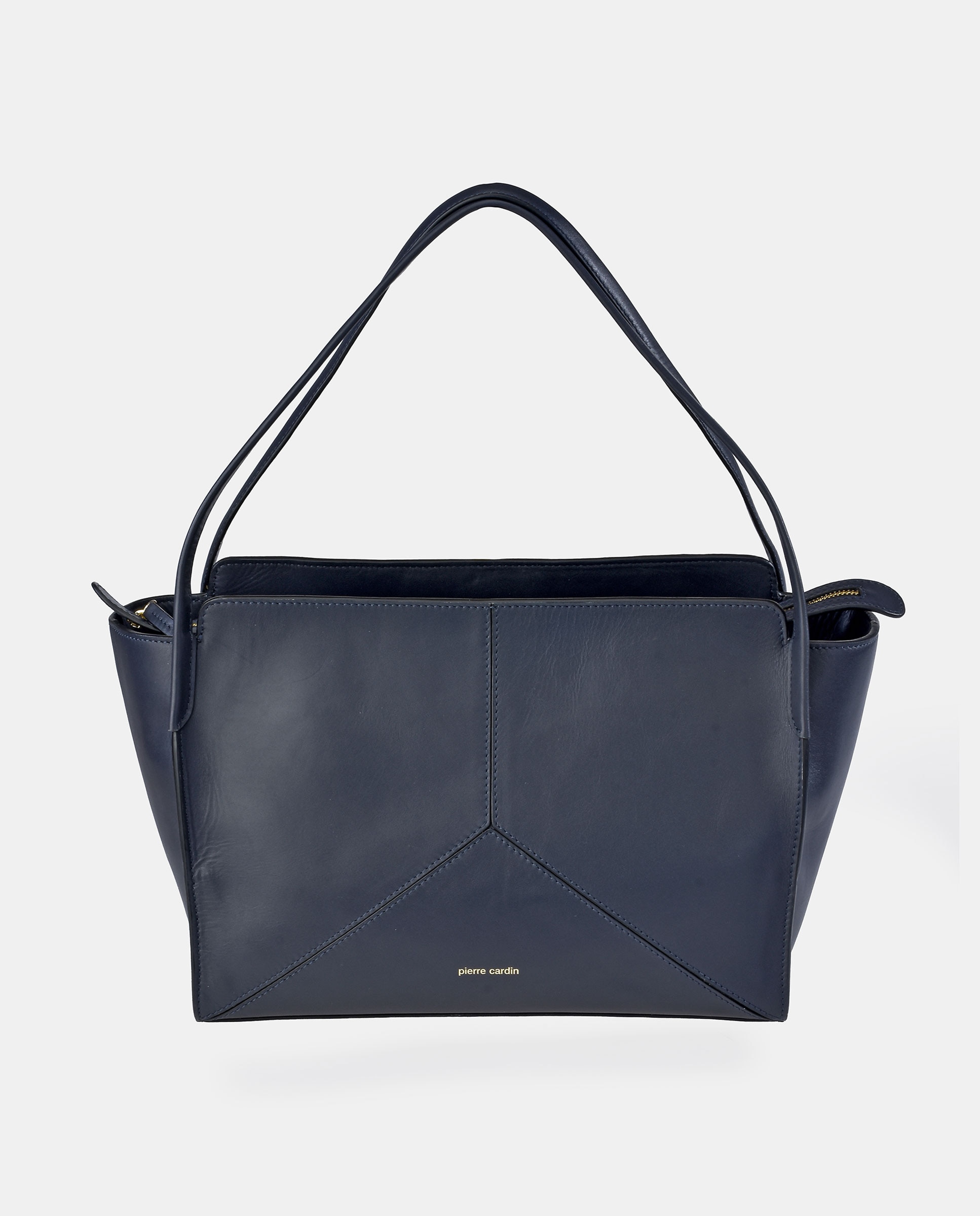 Bolso carryall en piel de Pierre Cardin con doble asa larga - Azul marino Azul marino-1