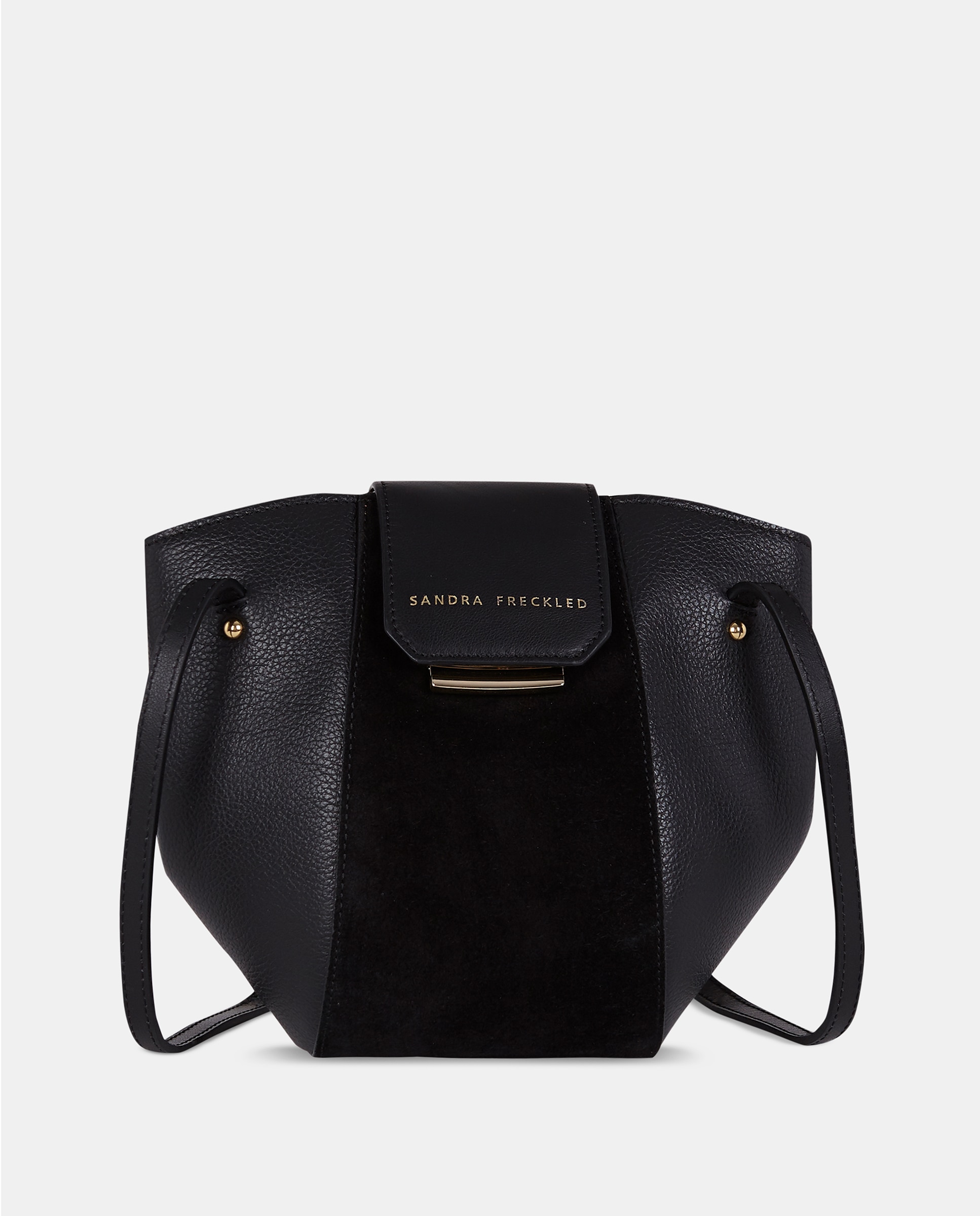 Bolso doble asa larga bandolera piel combinada - Sandra Freckled - Negro Negro-1