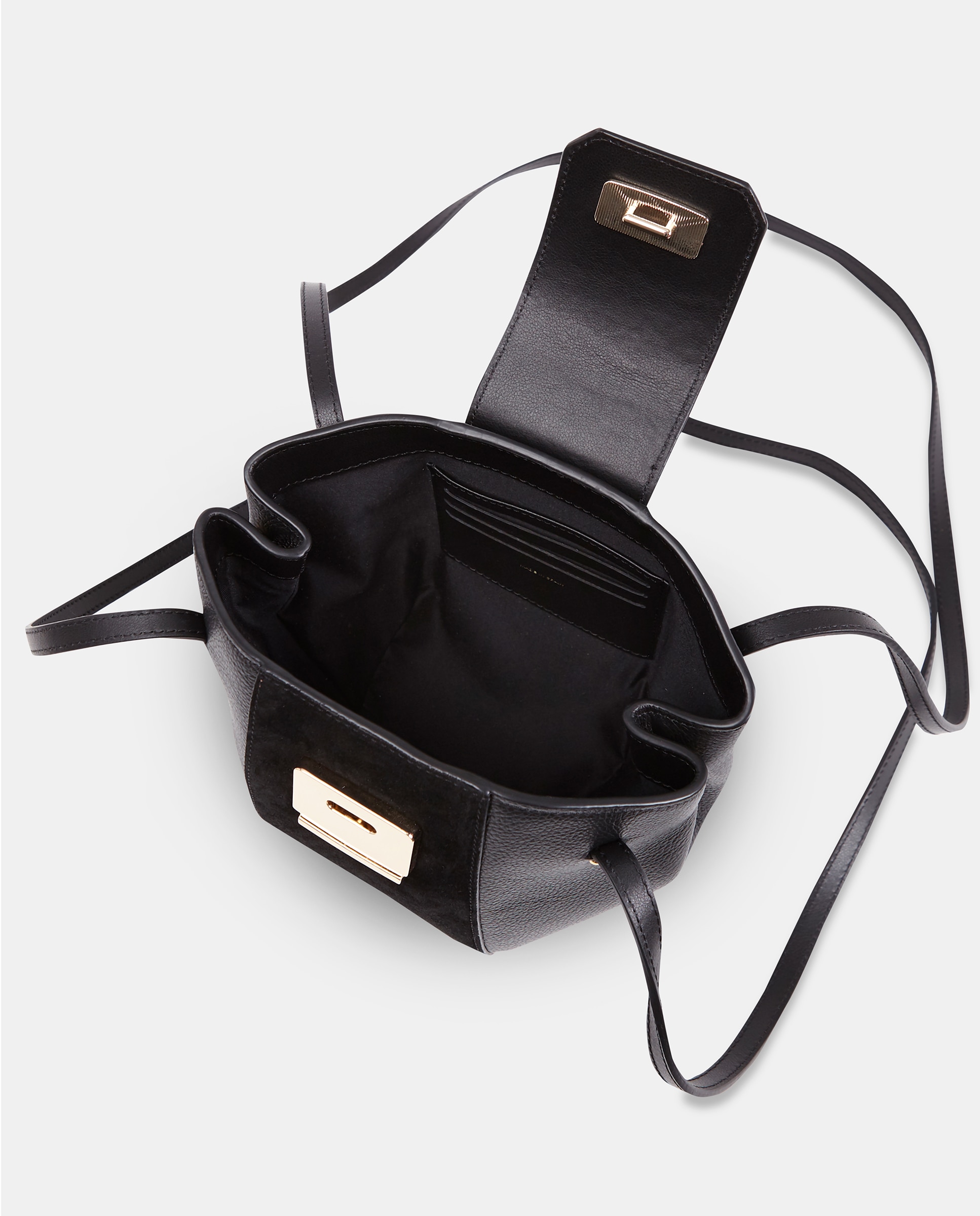 Bolso doble asa larga bandolera piel combinada - Sandra Freckled - Negro Negro-3