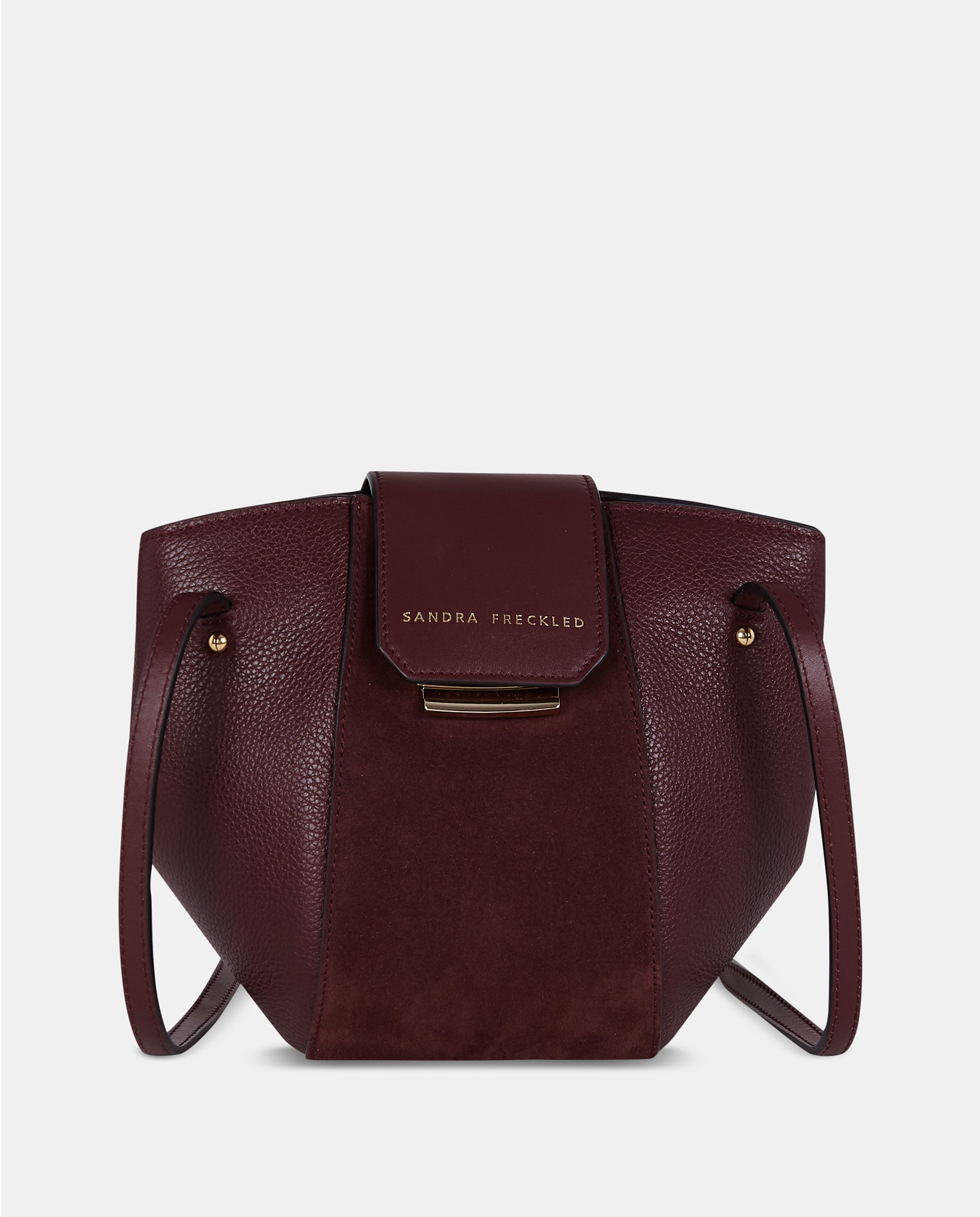 Imagen 0 de Bolso doble asa larga bandolera  piel combinada Rojo oscuro