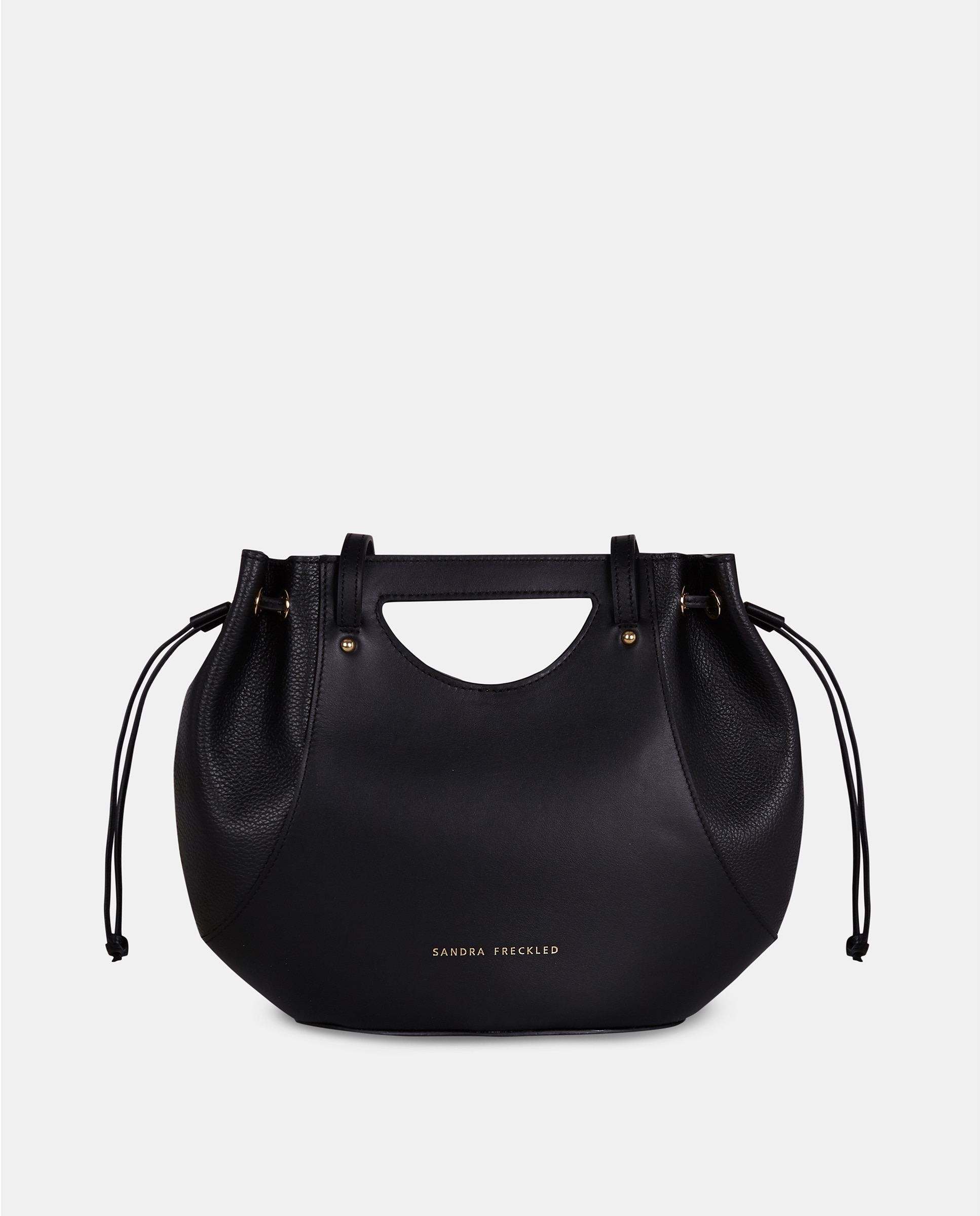 Bolso crossbody en piel con asa de mano - Sandra Freckled - Negro Negro-1