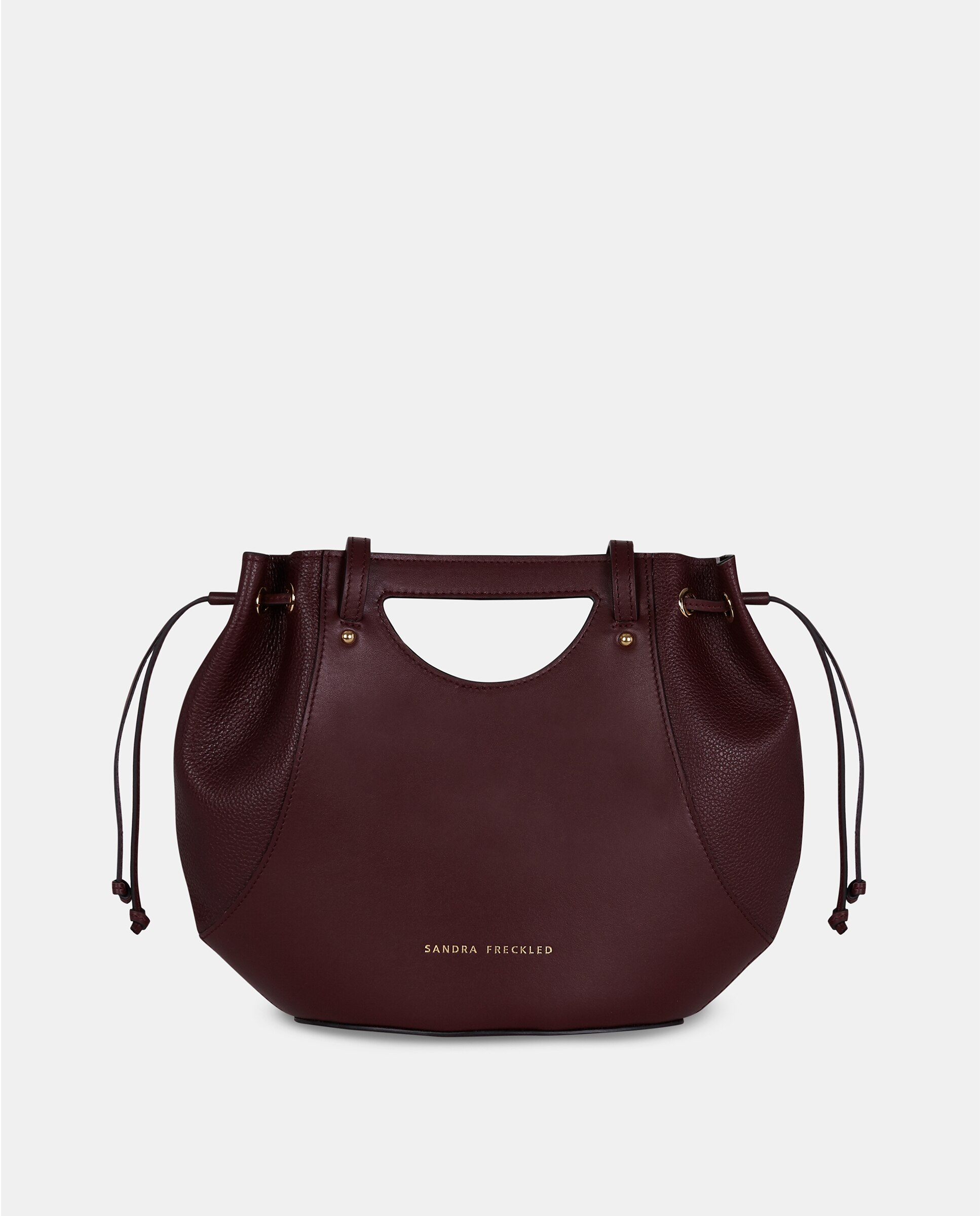 Bolso crossbody en piel con asa de mano - Sandra Freckled - Rojo Granate Rojo Granate-1