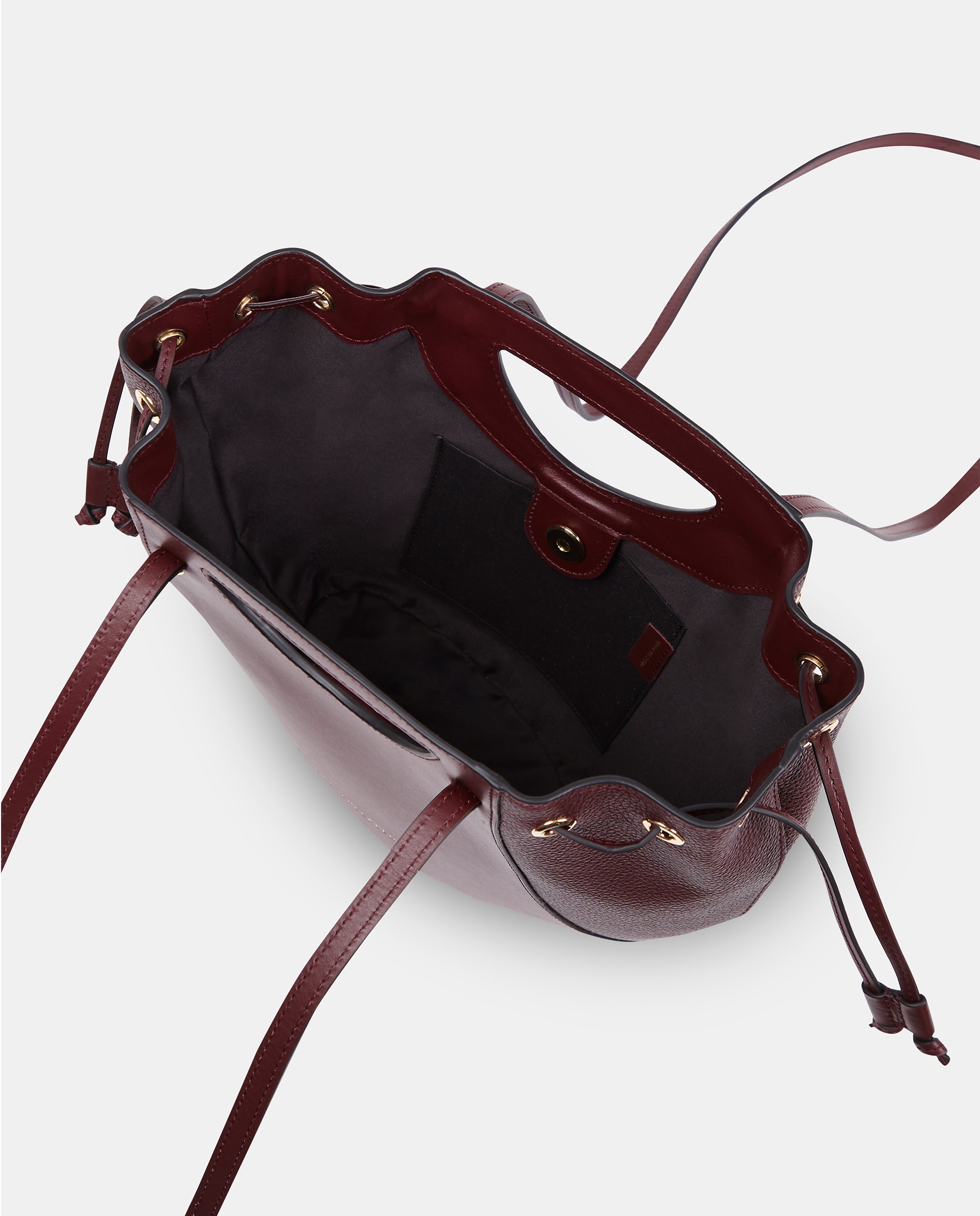 Bolso crossbody en piel con asa de mano - Sandra Freckled - Rojo Granate Rojo Granate-3