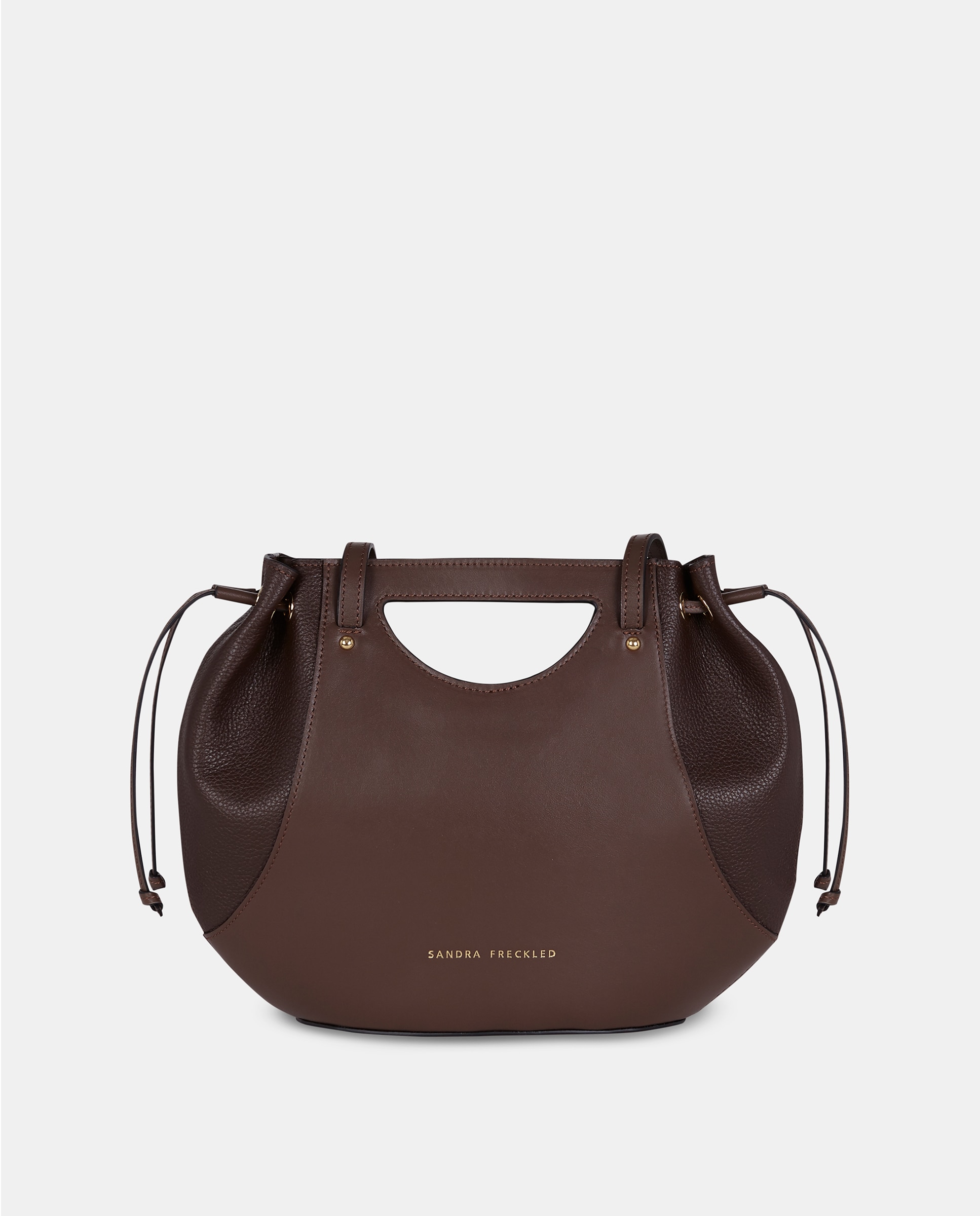 Imagen 0 de Bolso crossbody en piel con asa de mano Marrón chocolate