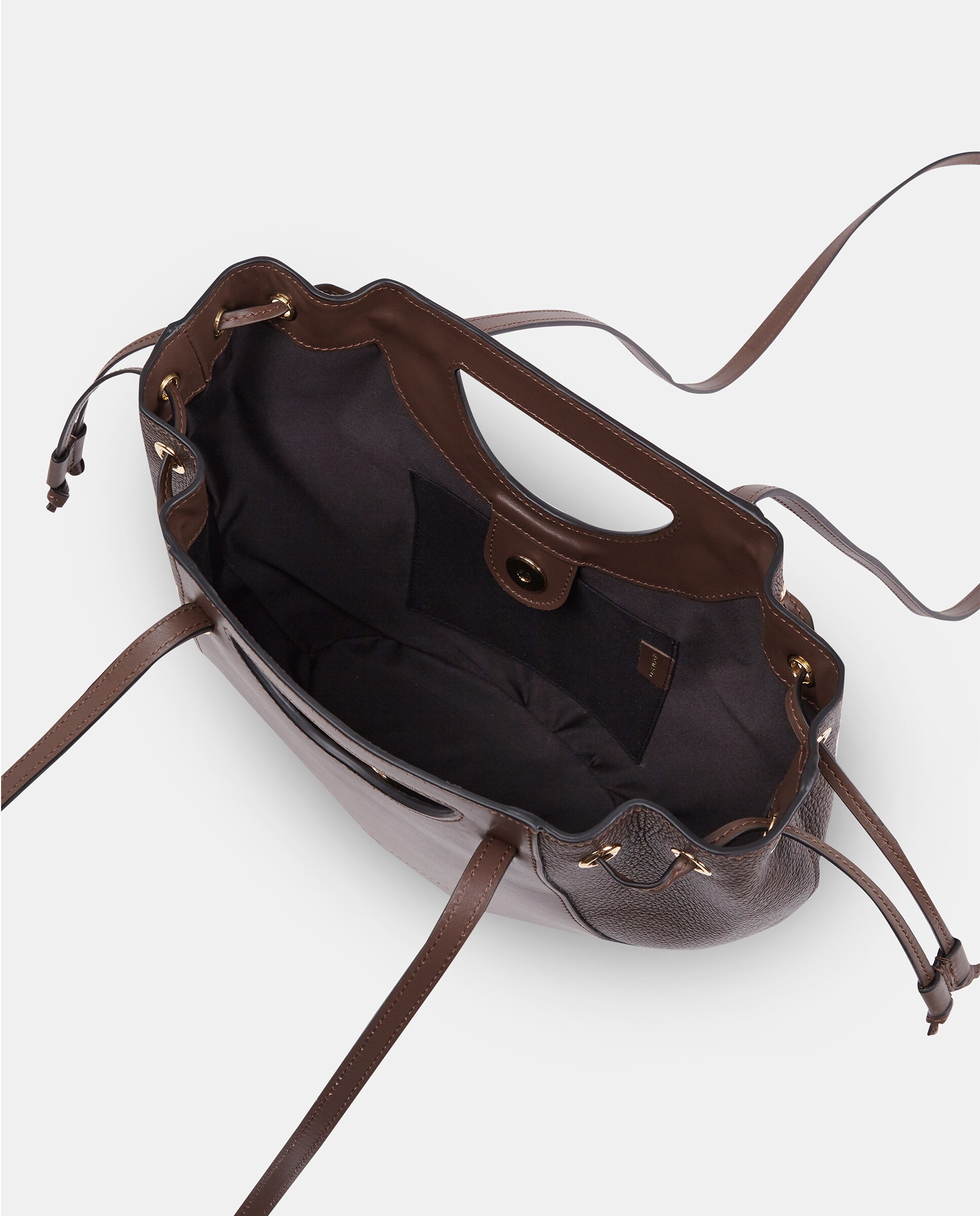 Bolso crossbody en piel con asa de mano - Sandra Freckled - Marrón chocolate Marrón chocolate-3