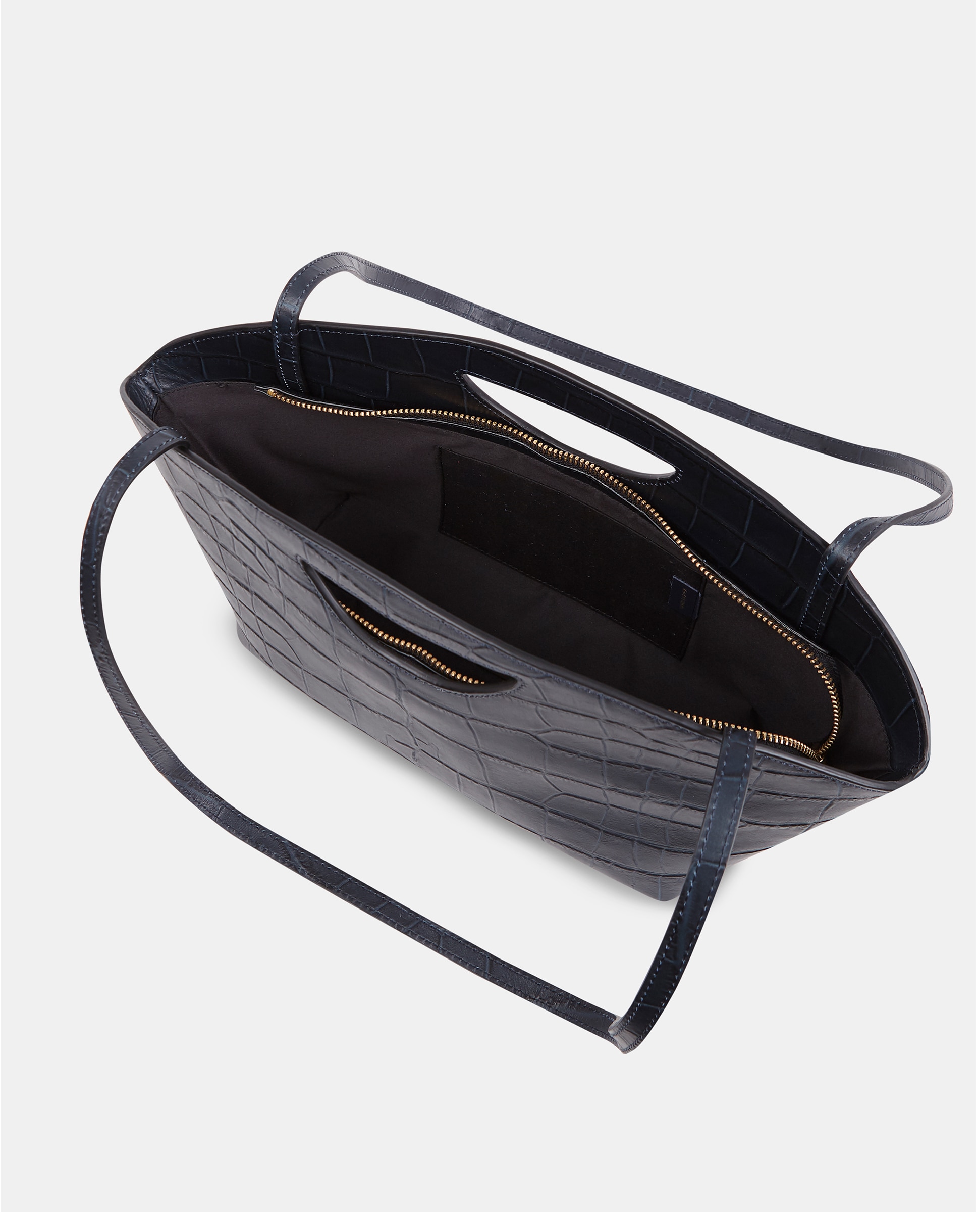 Bolso crossbody con asas de mano en piel grabada - Sandra Freckled - Azul oscuro Azul oscuro-3
