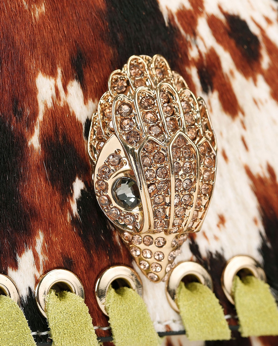 Mala a Tiracolo SM Bond Top com Detalhe de Águia e Alça Curta Multicolor-4