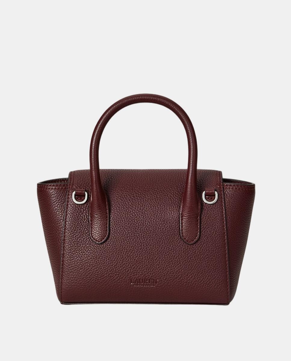 Mala Tipo Satchel Tanner Pequena em Pele Grená-4