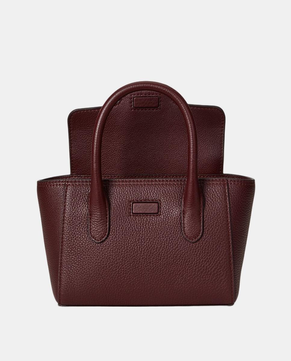 Mala Tipo Satchel Tanner Pequena em Pele Grená-5