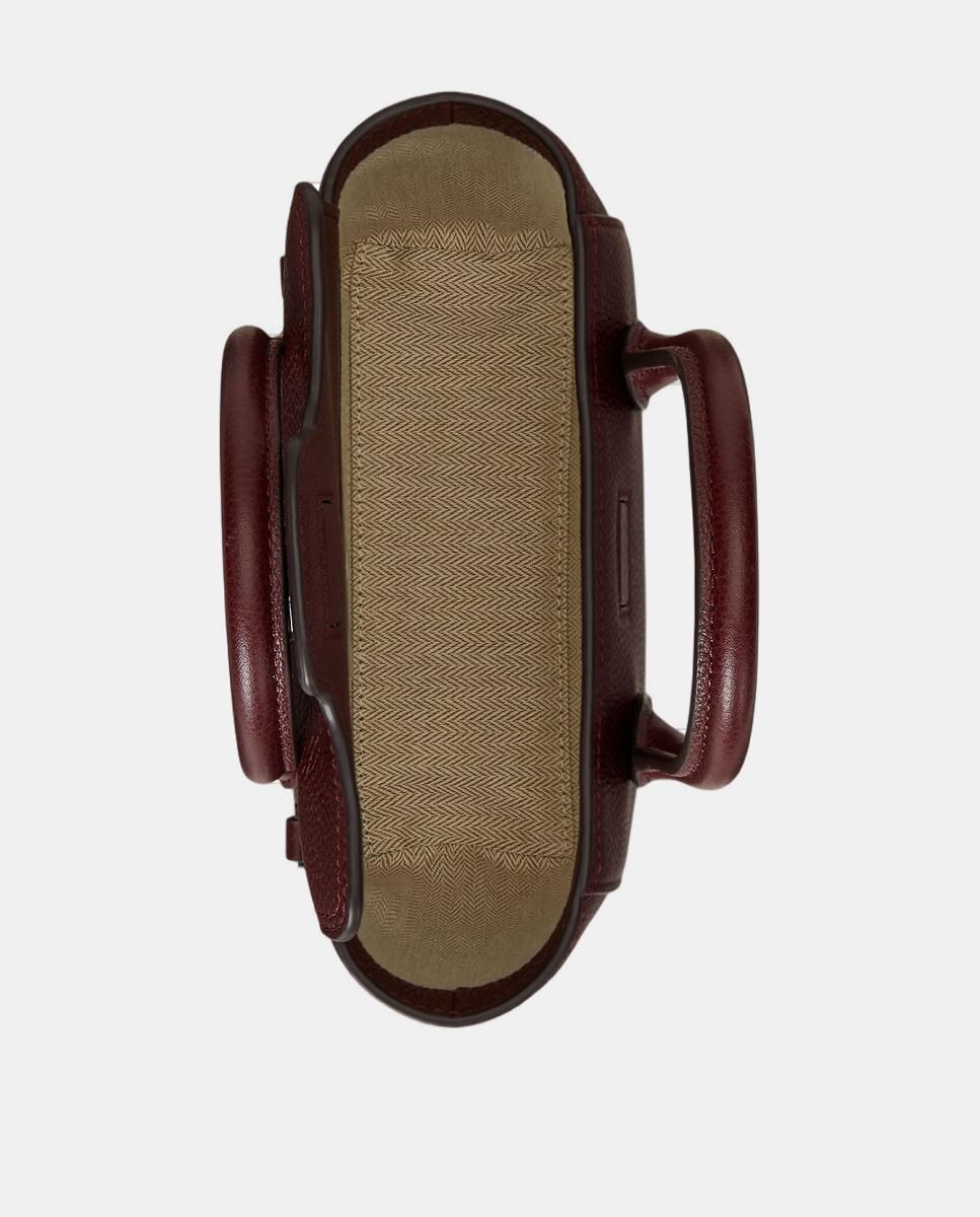 Mala Tipo Satchel Tanner Pequena em Pele Grená-6