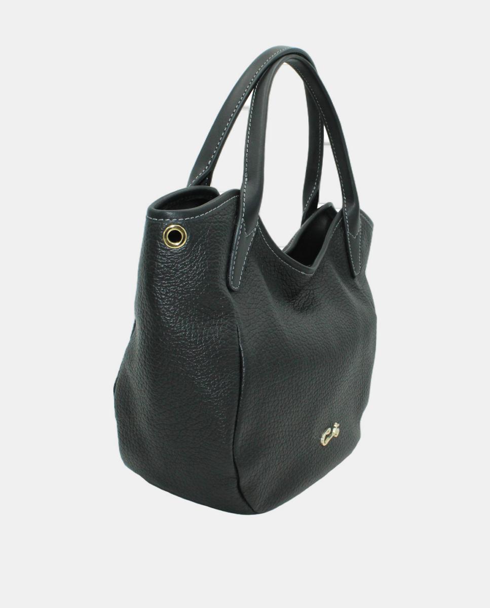 Imagen 2 de Bolso tote piel montgo con cremallera - Cats - Negro Negro