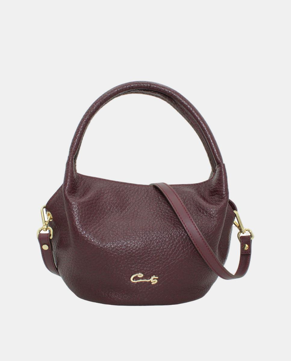 Imagem 0 de Mini Mala Tipo Tote em Pele Montgo com Fecho de Correr