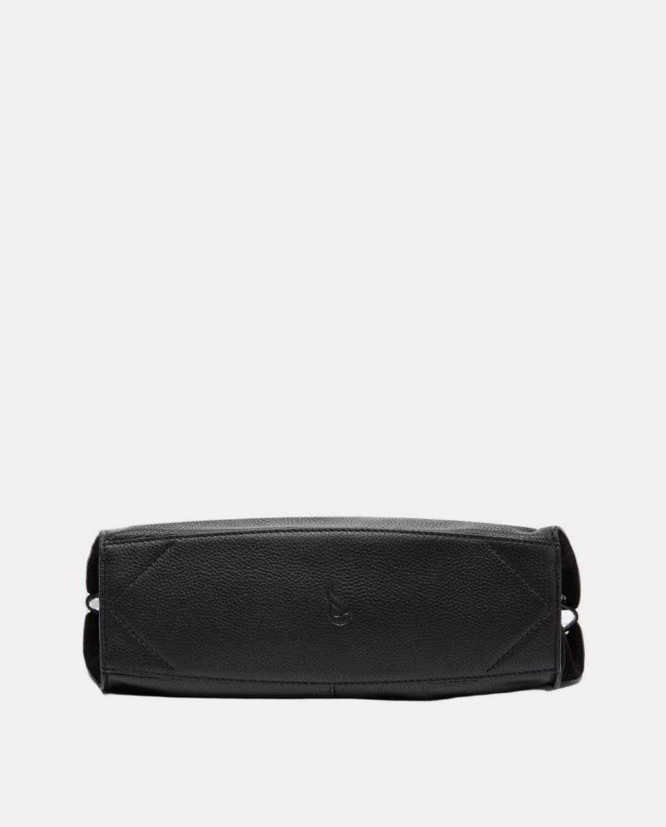 Bolso de mano en piel con pespunte - Abbacino - Negro Negro-6