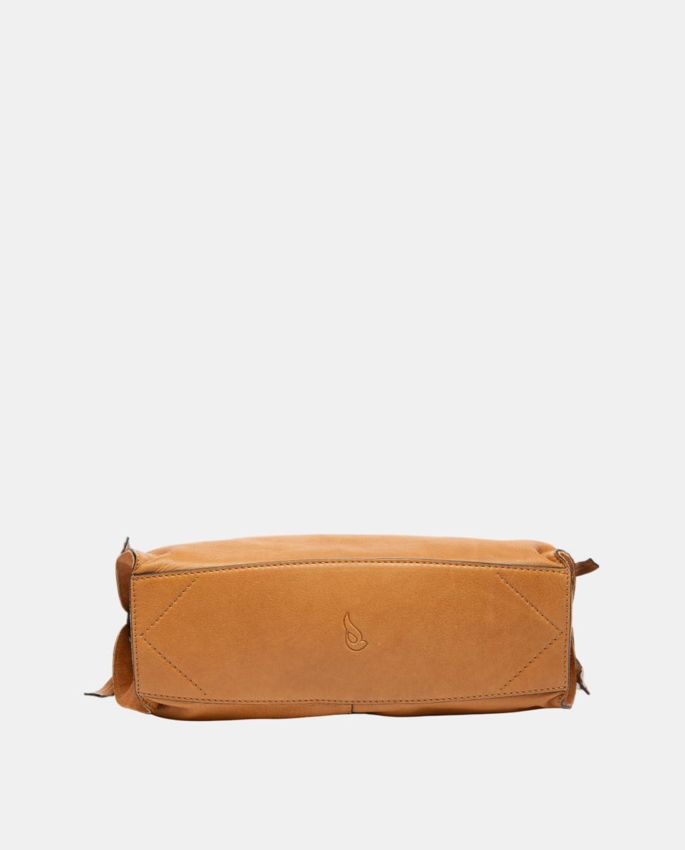 Bolso de mano en piel con pespunte - Abbacino - Marrón Marrón-6