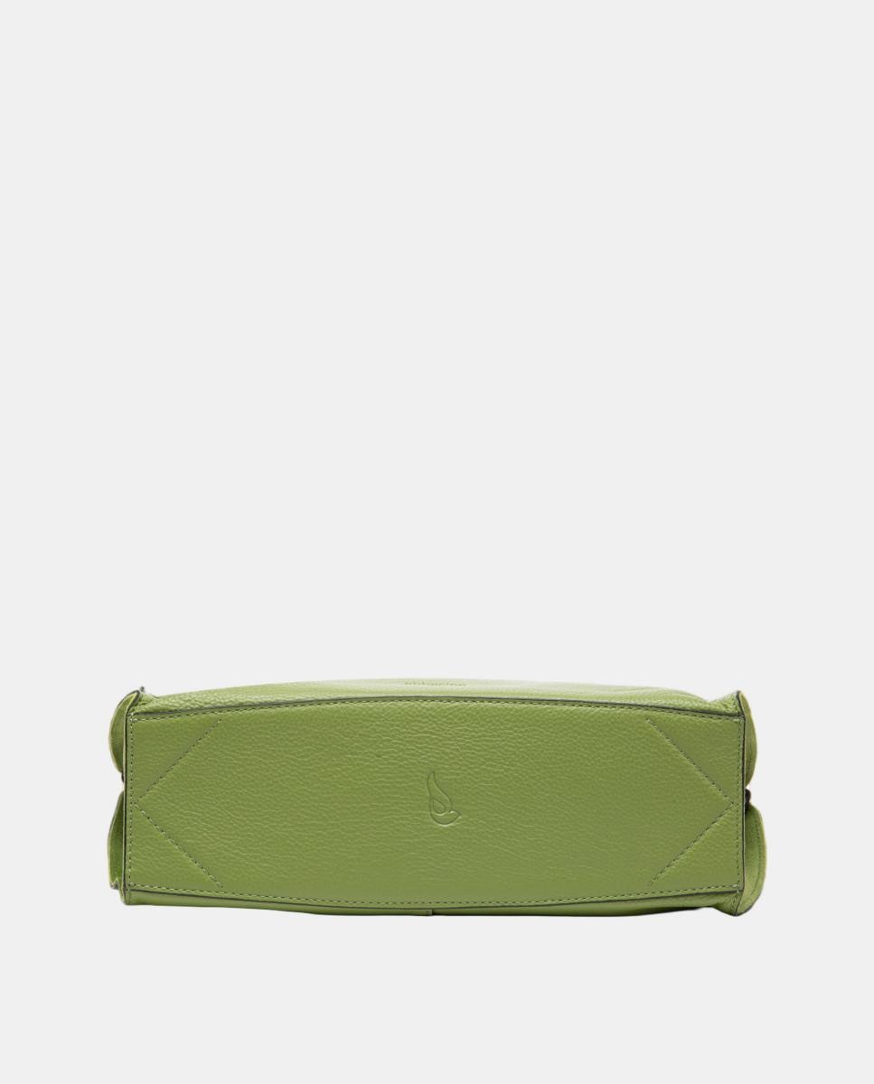 Mala de Mão em Pele com Pesponto Verde-6