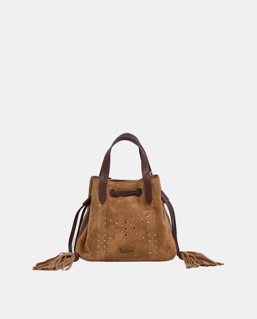 Imagem 0 de Mala Bucket Melia Angie em Pele com Fecho de Cordão, Alça Dupla, Correia Ajustável e Logótipo à Frente