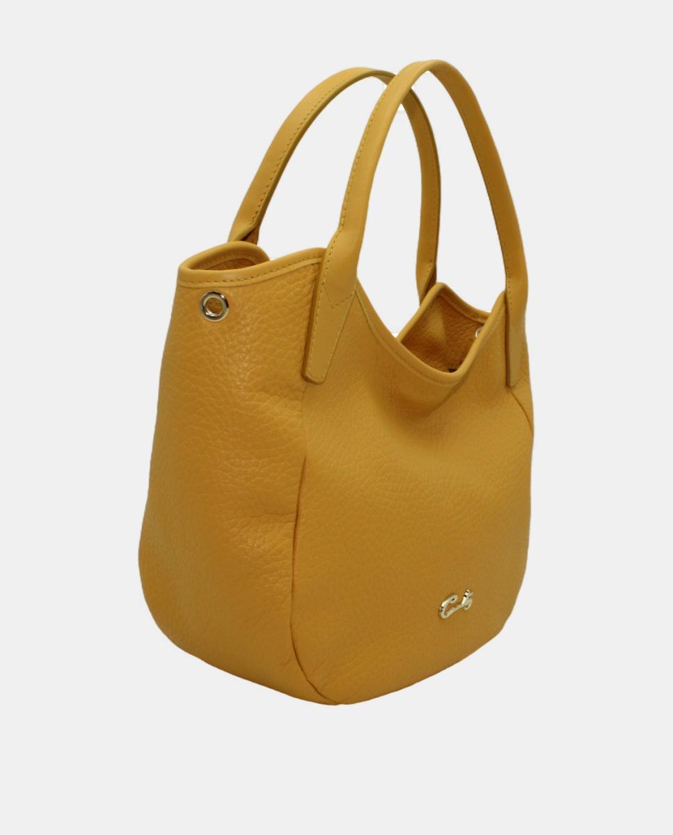 Imagen 2 de Bolso tote piel montgo con cremallera - Cats - Mostaza Mostaza