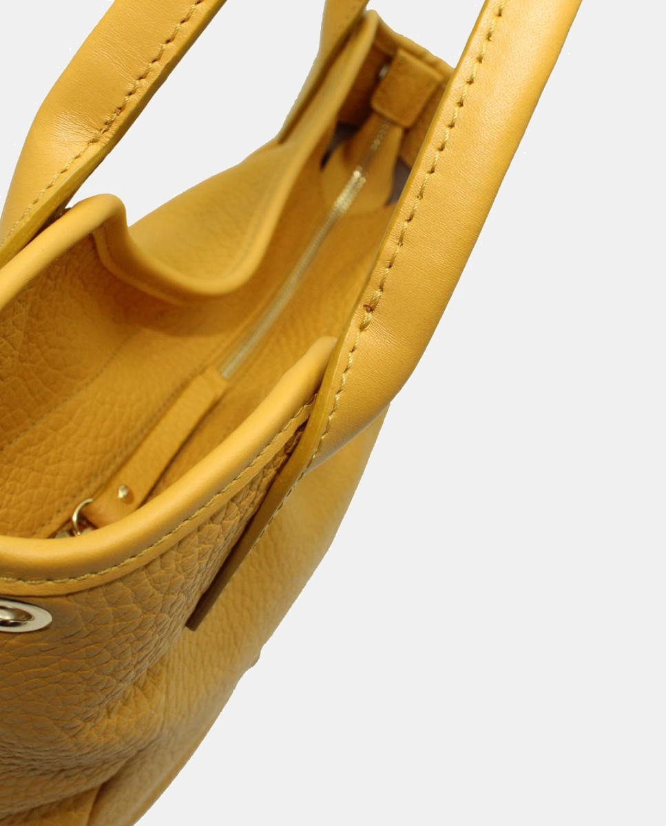 Imagen 3 de Bolso tote piel montgo con cremallera - Cats - Mostaza Mostaza