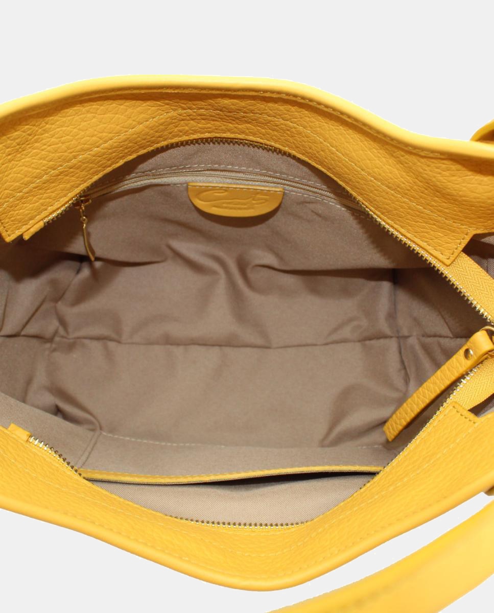 Imagen 4 de Bolso tote piel montgo con cremallera - Cats - Mostaza Mostaza