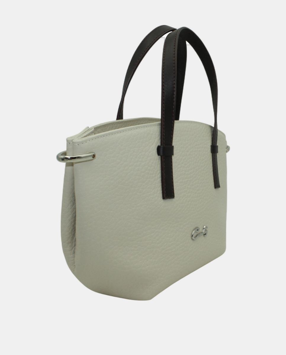 Mala Shopper em Pele Chef com Fecho de Correr e Alça de Tiracolo Cru-2
