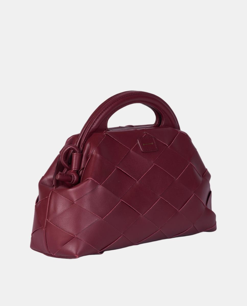 Bolso de mano de piel trenzada modelo Alba de Anthology Paris - Rojo Rojo-2